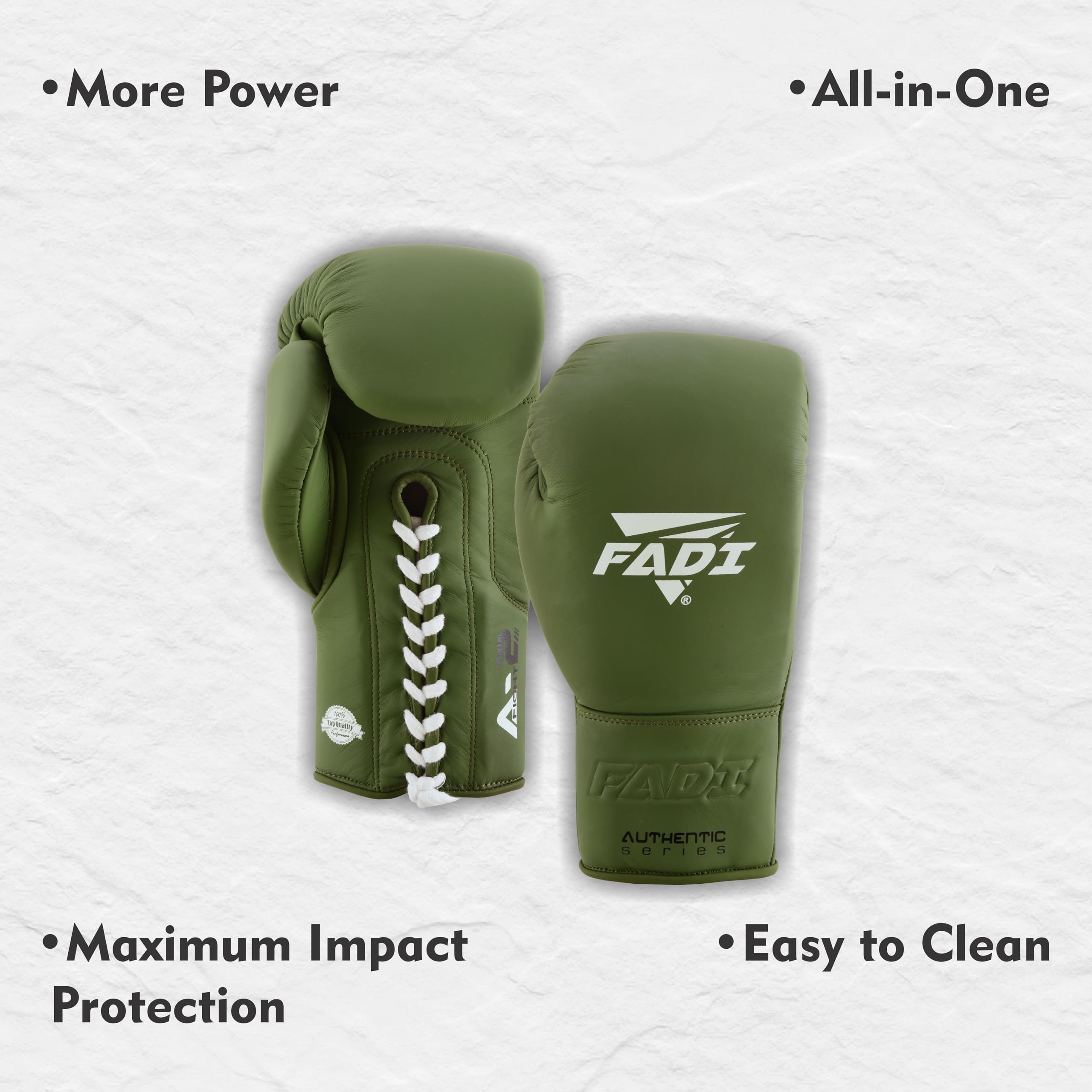 Authentic Series A2 - Guantoni da boxe professionali, con lacci, in vera pelle bovina, ideali per boxe, MMA, Muay Thai, kickboxing, arti marziali e sparring