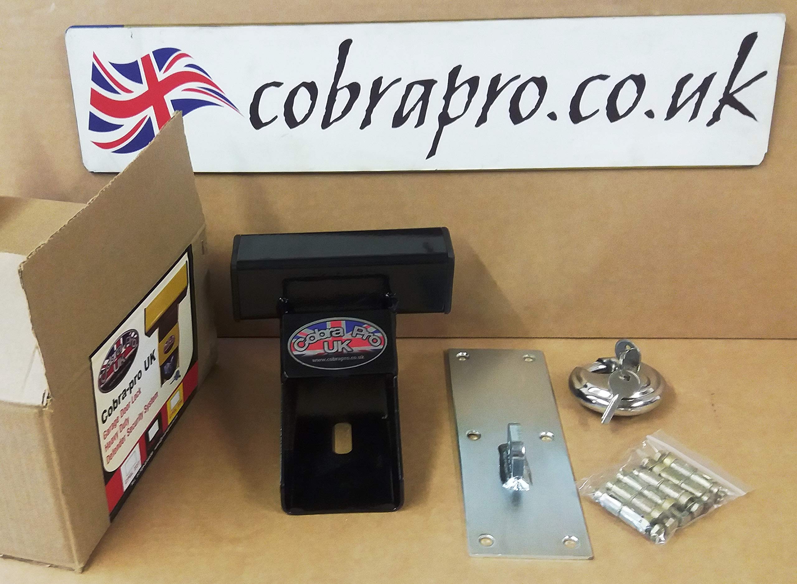 The Original Garage Door Defender Lock System Black *Includes Padlock & Fitting Bolts*