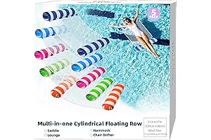 5 Pack Inflatable Pool Floats - Multi-Purpose Hammock with Pool Noodles