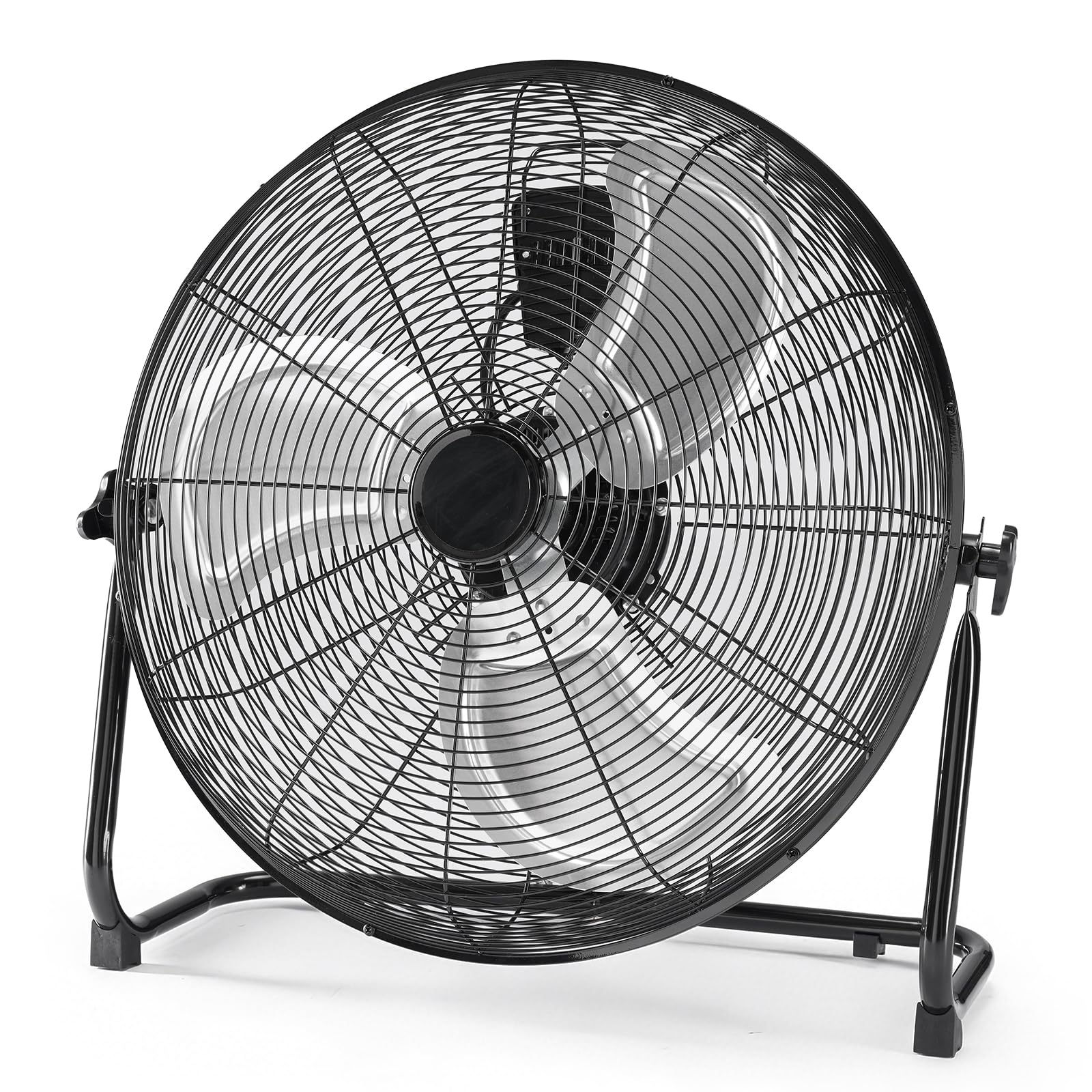 Simple Deluxe 18 Inch High Velocity Industrial Cooling Floor Fan with 3 Speeds, Tilt Head, ETL-Listed Safety Compliance, Metal Housing and Blades, for Commercial Space/Garage/Gym, Black