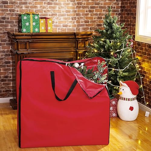 Miniatura 4 de Windyun 2 bolsas de almacenamiento para árbol de Navidad desplegable, contenedores de almacenamiento para árbol de Navidad con asas y cremalleras,