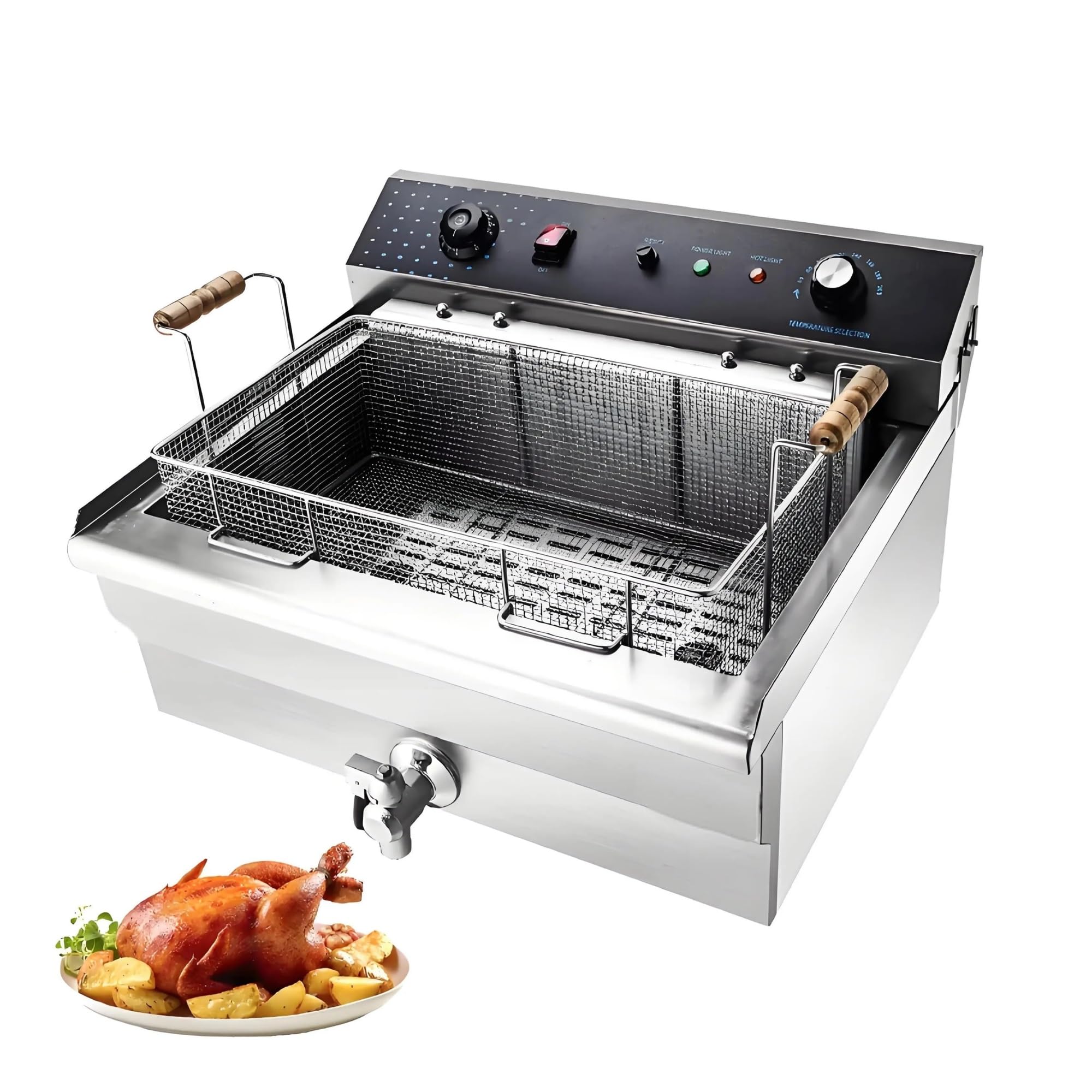 Equipo De Cocina Comercial Freidora Eléctrica Grande 30 Litros Calentamiento RáPido