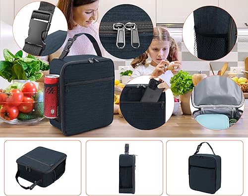 Miniatura 2 de Fiambrera aislada - Lonchera reutilizable - Bolsa térmica aislada de almuerzo para mujeres, hombres, niños, oficina, trabajo, escuela, picnic,
