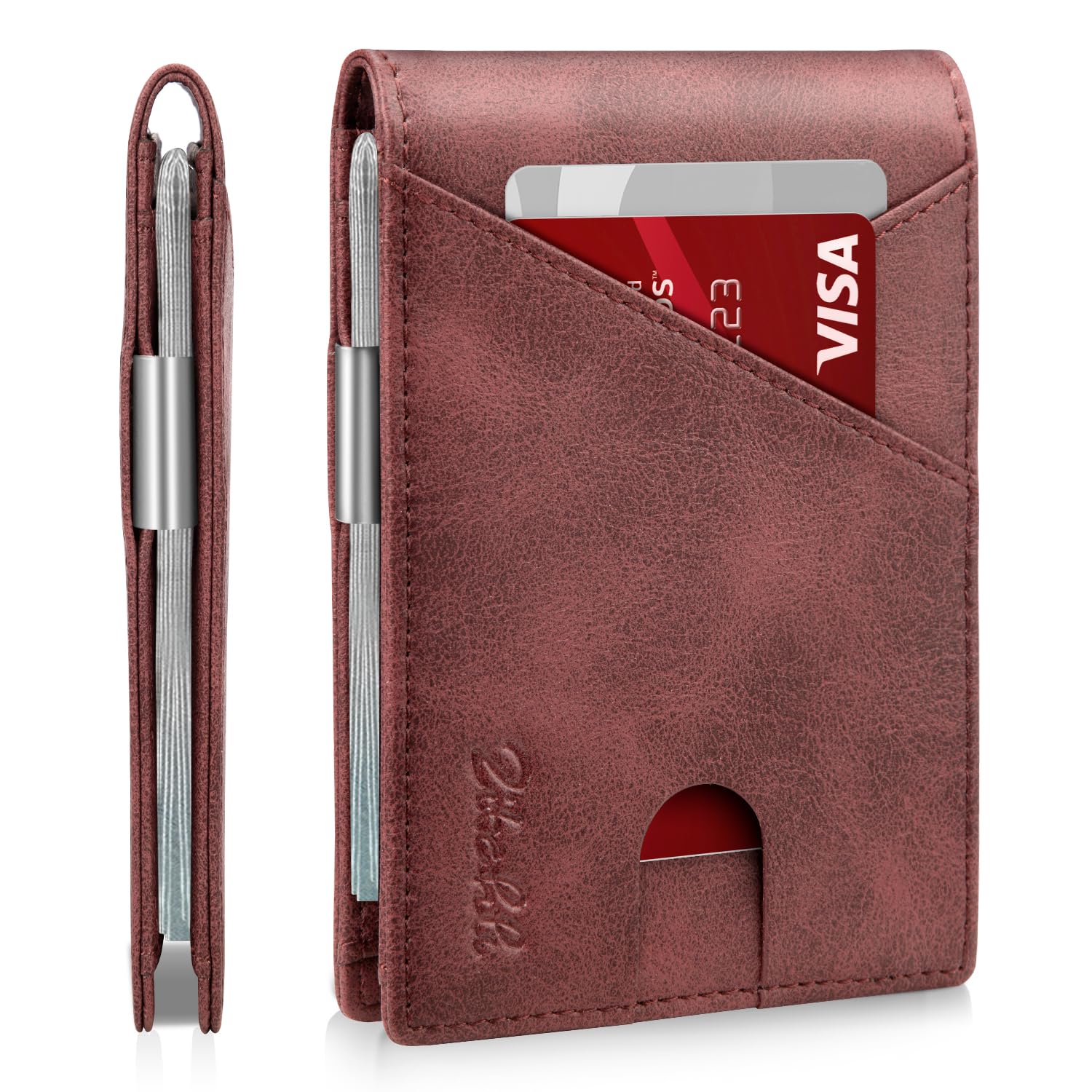 Zitahli Slim Wallet for Men,RFID Blocking Leather Bifold with Money Clip | Minimalist Front Pocket Design, Holds 12 Cards, RFID Protection, Gifts for Men on Birthdays, Father’s Day, and Christmas