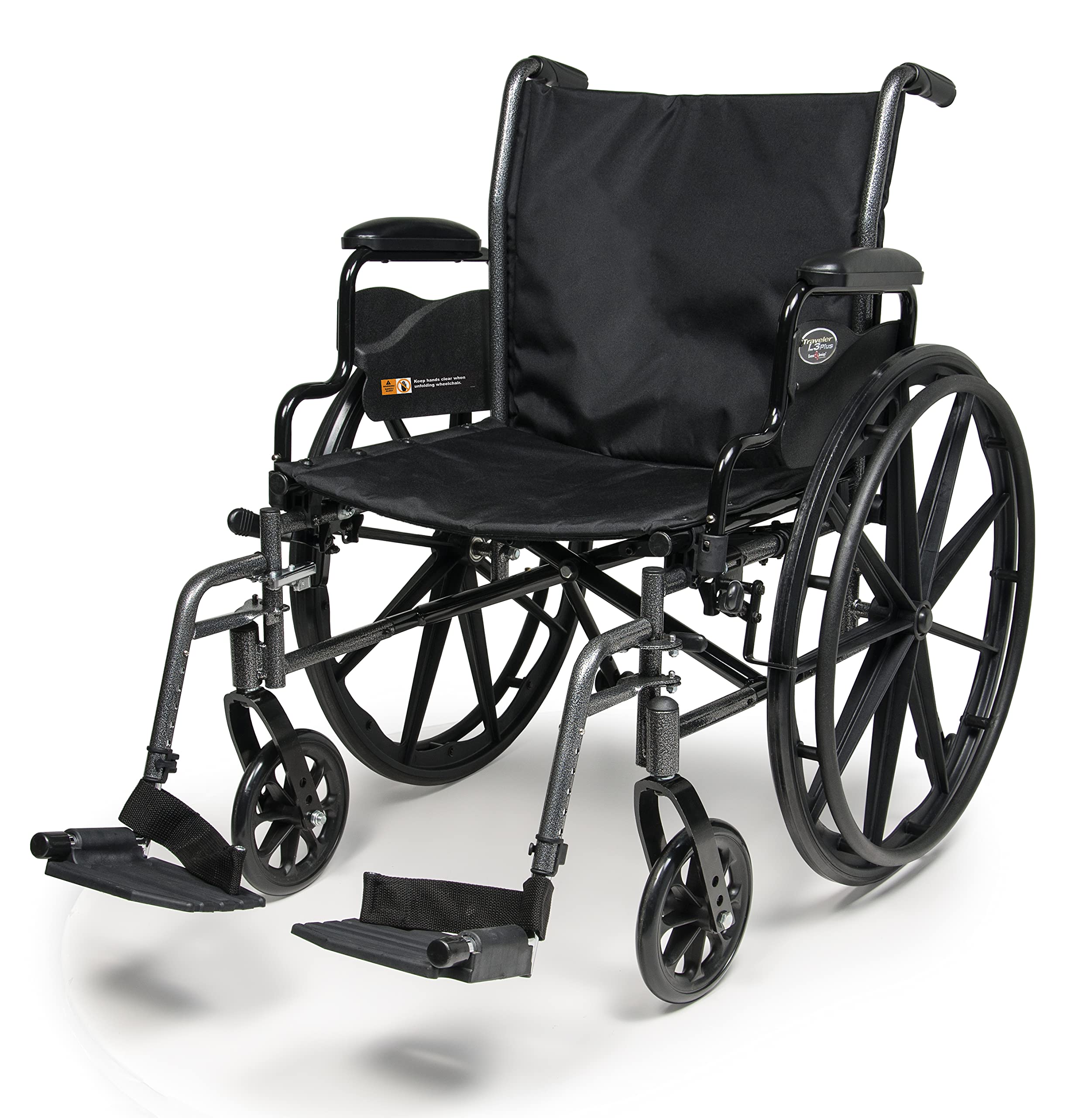 Everest & Jennings Traveler L3 Plus Wheelchair, Lightweight Adult Use, 18" Seat