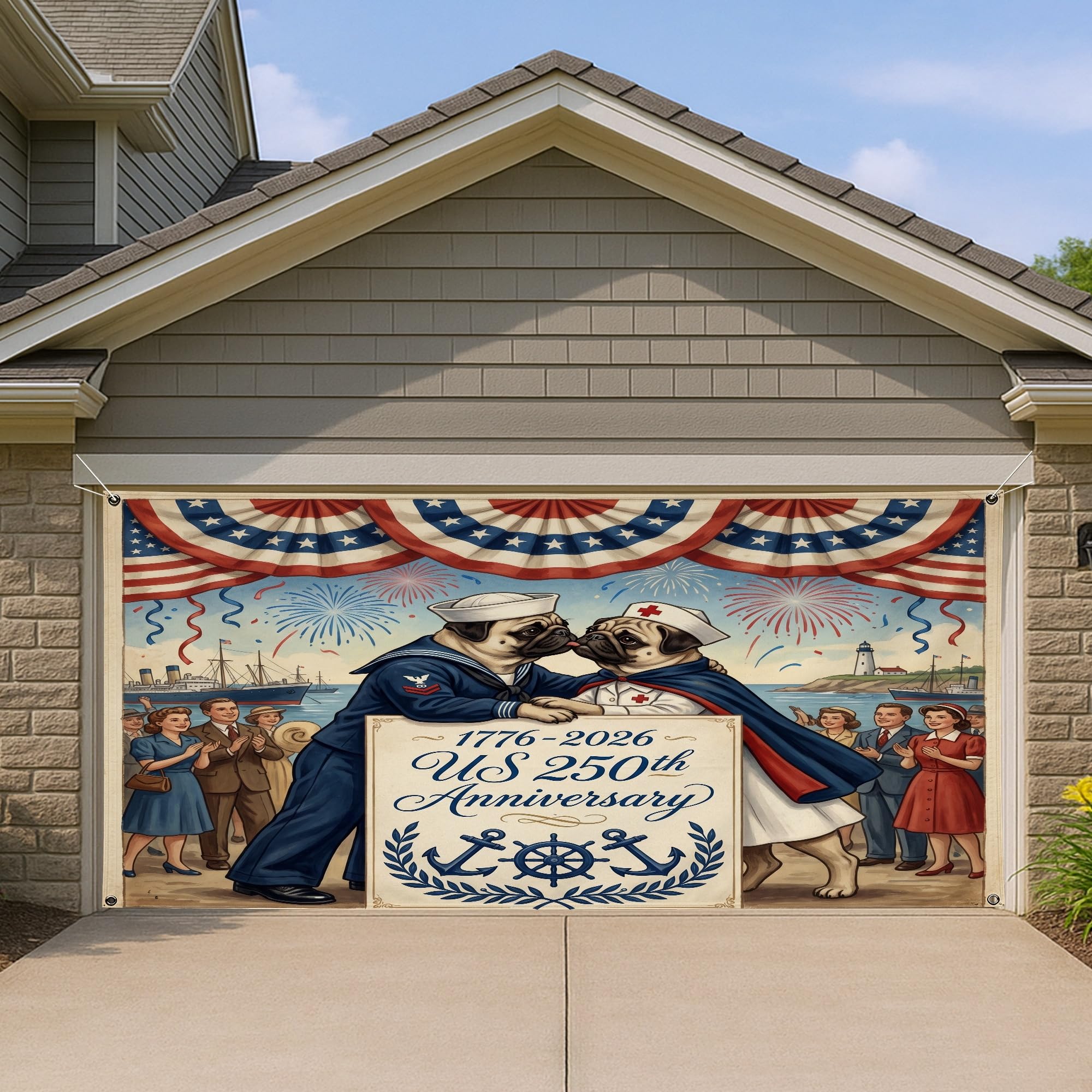 Art mural de qualit&eacute; sup&eacute;rieure avec banni&egrave;re carlin 1,8x4m pour c&eacute;l&eacute;bration officielle
