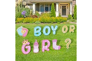 11-Piece Gender Reveal Party Decoration Set: Blue and Pink Lawn Signs for...