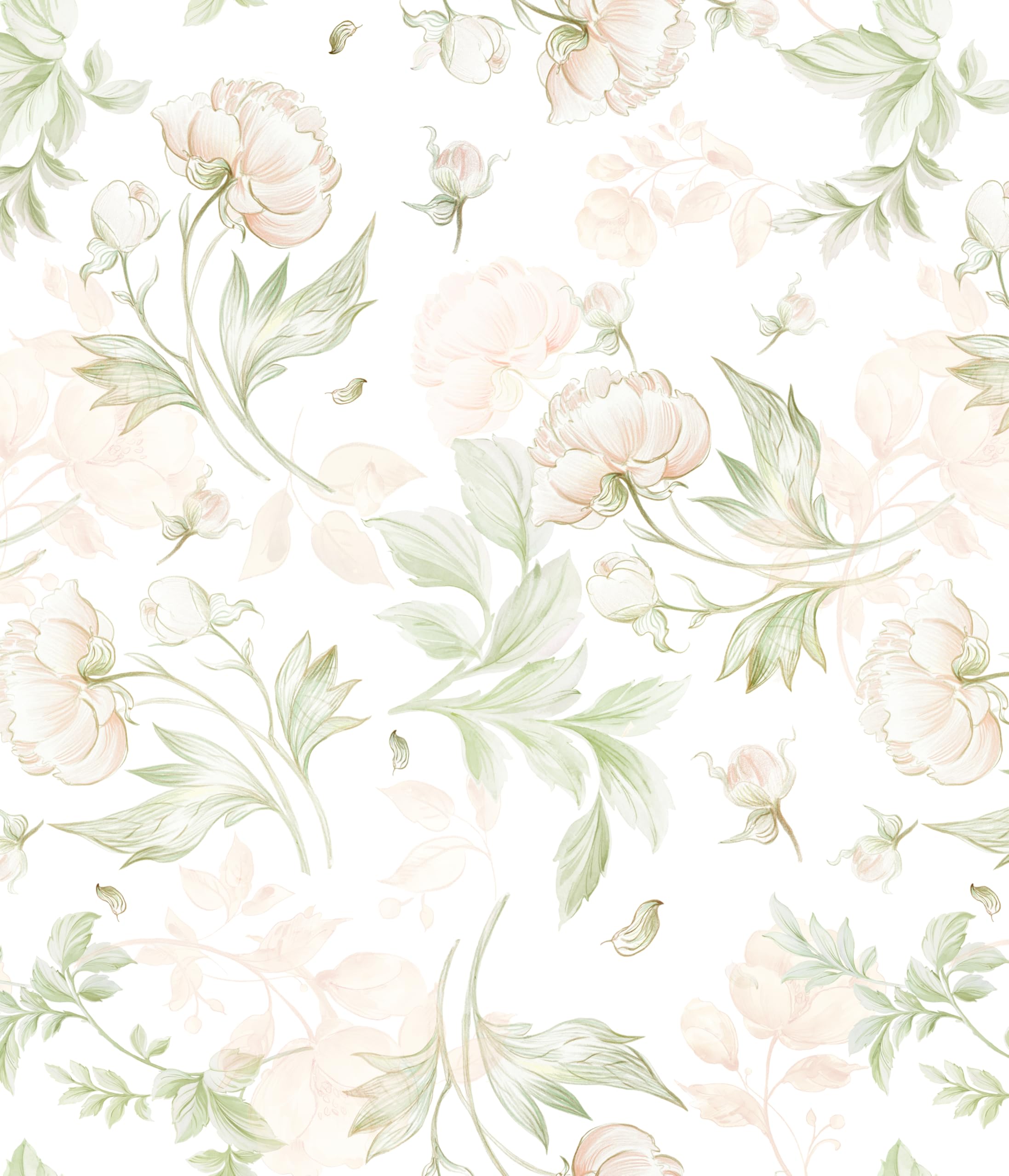 myforHD Papel Pintado Autoadhesivo Flores Papel de Pared Papel Adhesivo para Muebles Removible Impermeable Estilo Retro Vinilo PVC Pegatina Decorativos Pared Salon Papel Pared Dormitorio — view 22