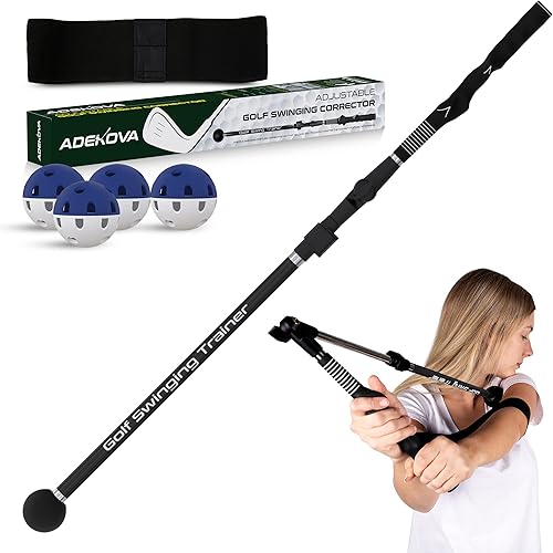 Miniatura 8 de ADEKOVA Golf Swing Trainer Aid - Foldable Adjustable Golf Training Aid with Arm Band and Practice Balls to Practice Hinge, Forearm Rotation, and