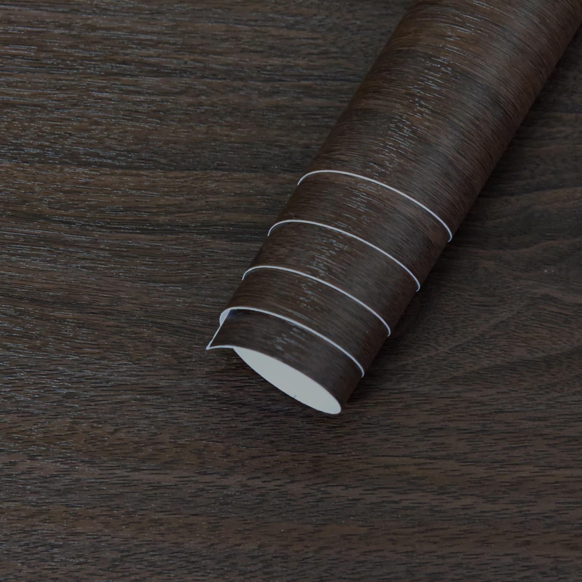 TOTIO Self-Adhesive Wallpaper with Dark Brown Walnut Grain Wood Look Peel and Stick Waterproof and Bubble-Free Adhesive 16x354inch Vinyl Film Thickened for Furniture Bedroom Kitchen Wall โ image 1