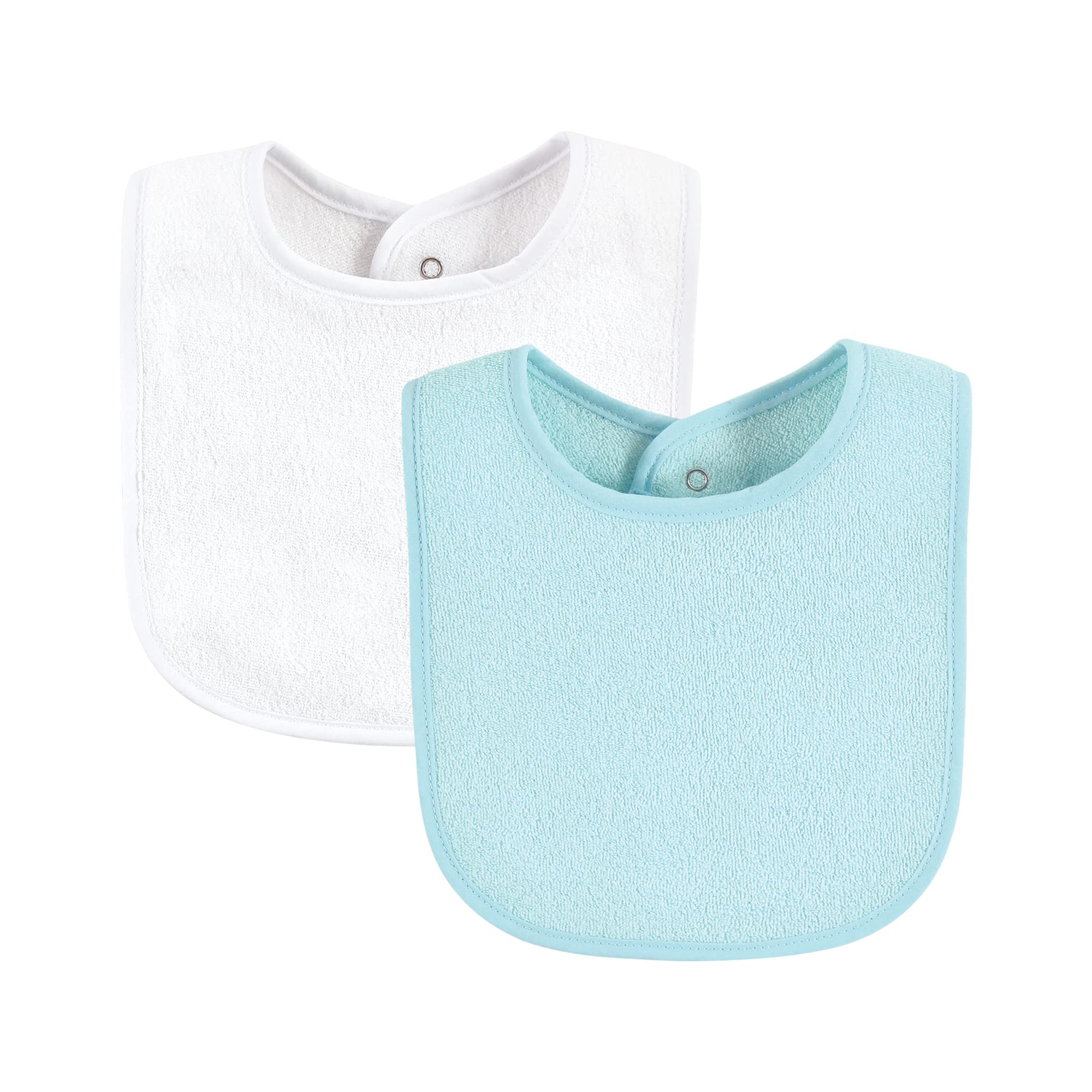 Hudson Baby Unisex Baby Drooler Bib with Waterproof Lining, Gray Orange, One Size