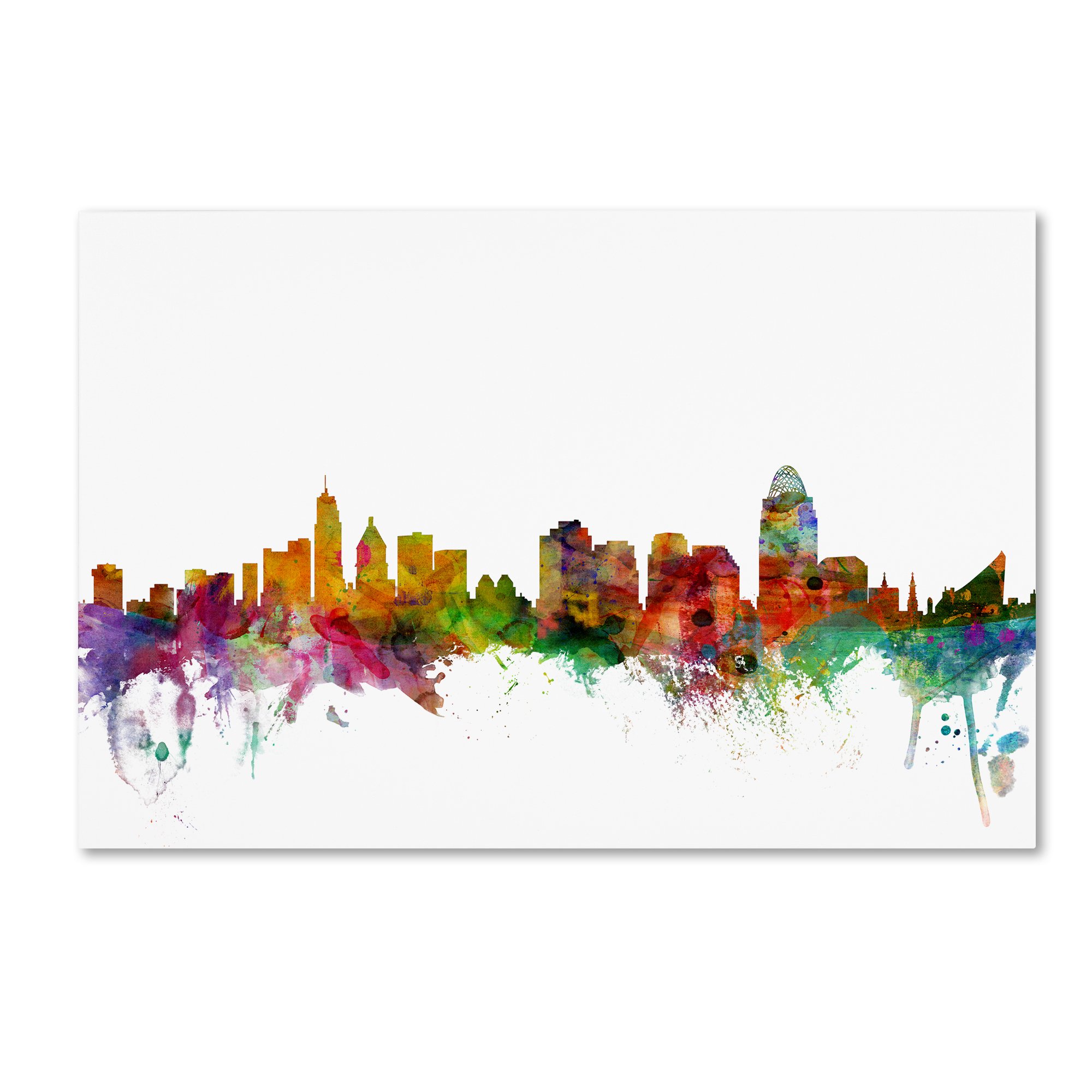 Trademark Fine Art Cincinnati Ohio Skyline by Michael Tompsett, 16x24-Inch