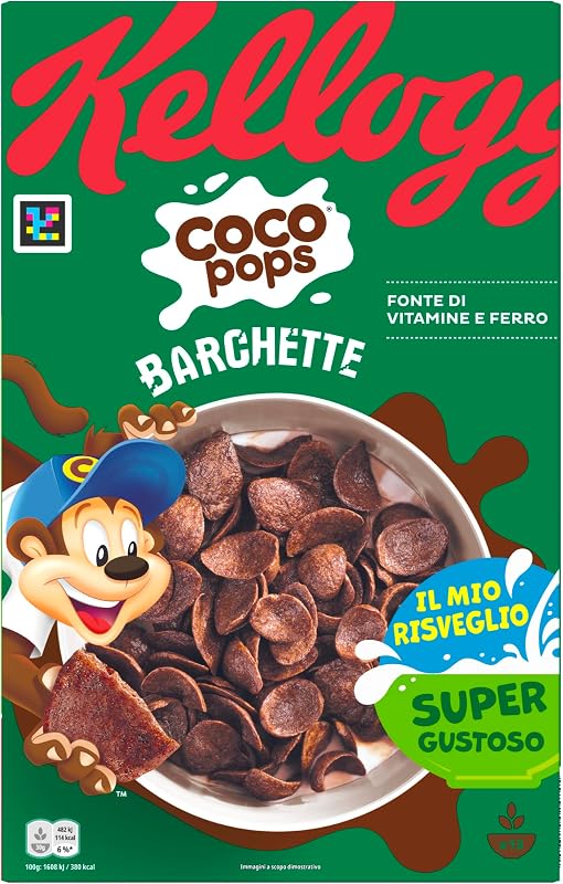 Kellogg's Coco Pops | Barchette al Cioccolato | con Frumento Tostato e Cioccolato | Confezione Singola da 400g (1 x 400g)