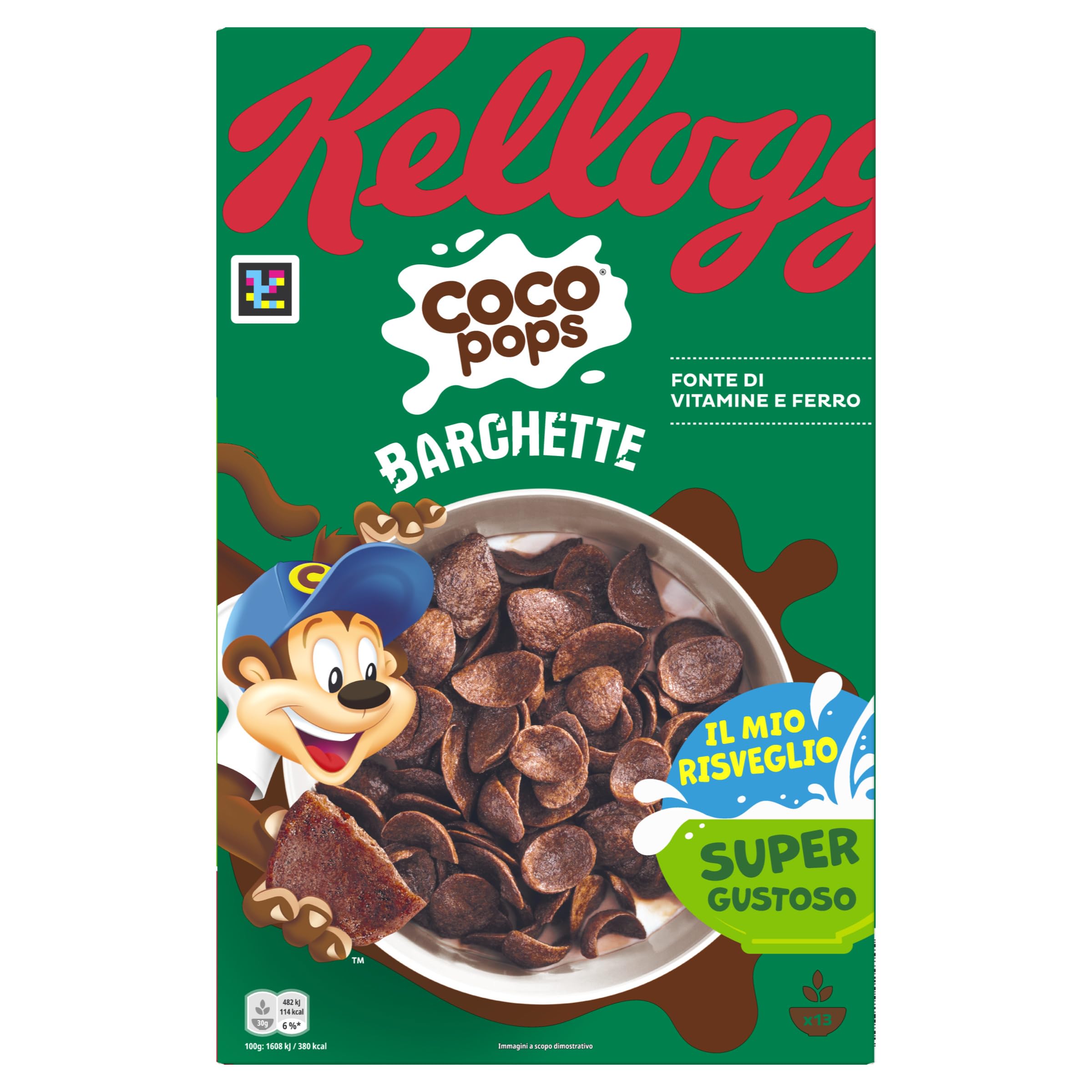 Kellogg's Coco Pops | Barchette al Cioccolato | con Frumento Tostato e Cioccolato | Confezione Singola da 400g (1 x 400g)