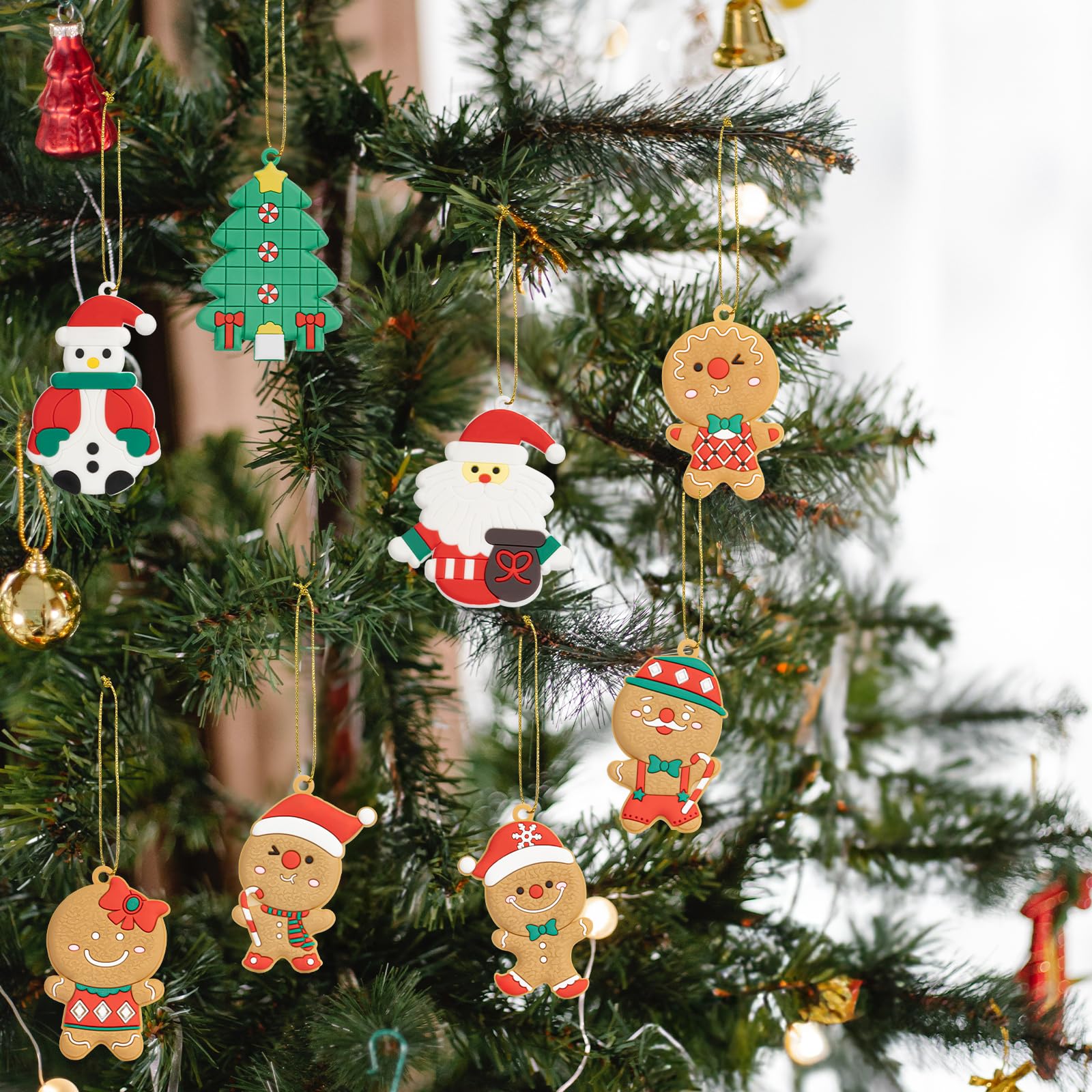 Maxtachi Lebkuchenmann Weihnachtsschmuck 12er Set - Lustige Baumdekoration