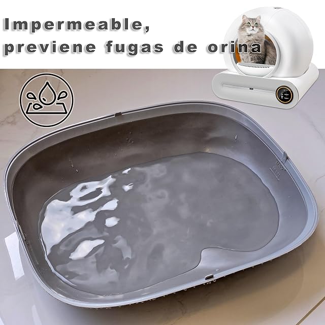 Foto 5 de 8 de XQDKoon Bandeja de Silicona Impermeable para Arenero Automático, Base Antifugas para Caja de Arena para Gatos