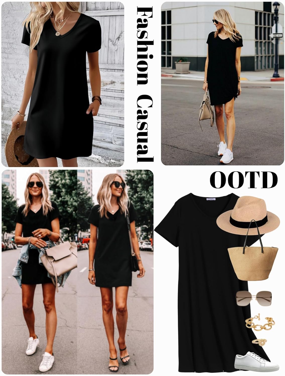 Ekouaer Cotton Nightgowns for Women Short Sleeve Womens Nightgown V Neck Sleep Shirts for Women Soft Sleepwear S-XXXL - Image 4