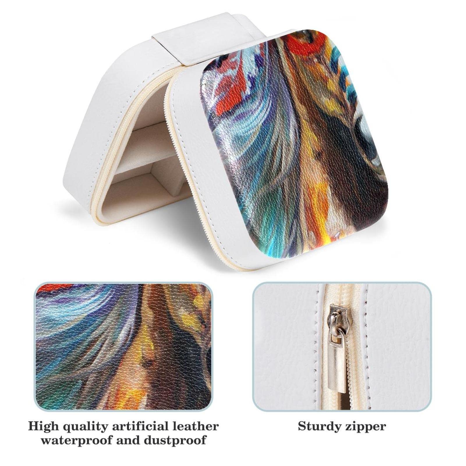 Jewelry Organizer Box PU leather Small Jewelry Case Art Indian