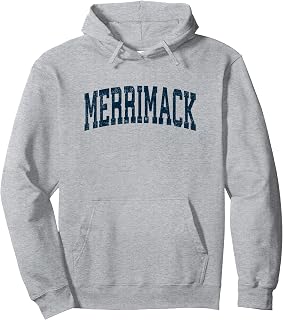 Merrimack New Hampshire NH Vintage Athletic Sports Navy Desi Pullover Hoodie