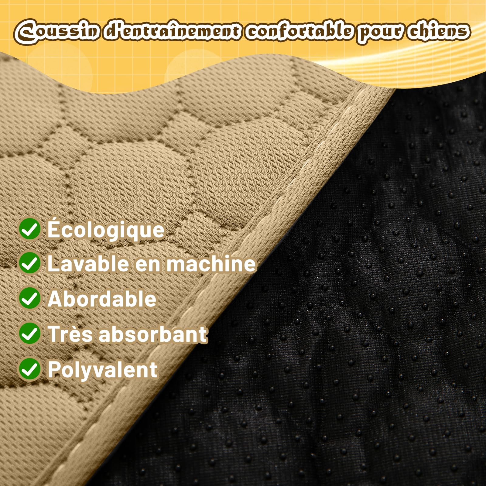 Lot de 2 tapis d'entraînement pour chien et chat | Extra puissant | Imperméable et antidérapant | Lavable et réutilisable | Pour chiots et animaux domestiques (marron, 150 x 90 cm)
