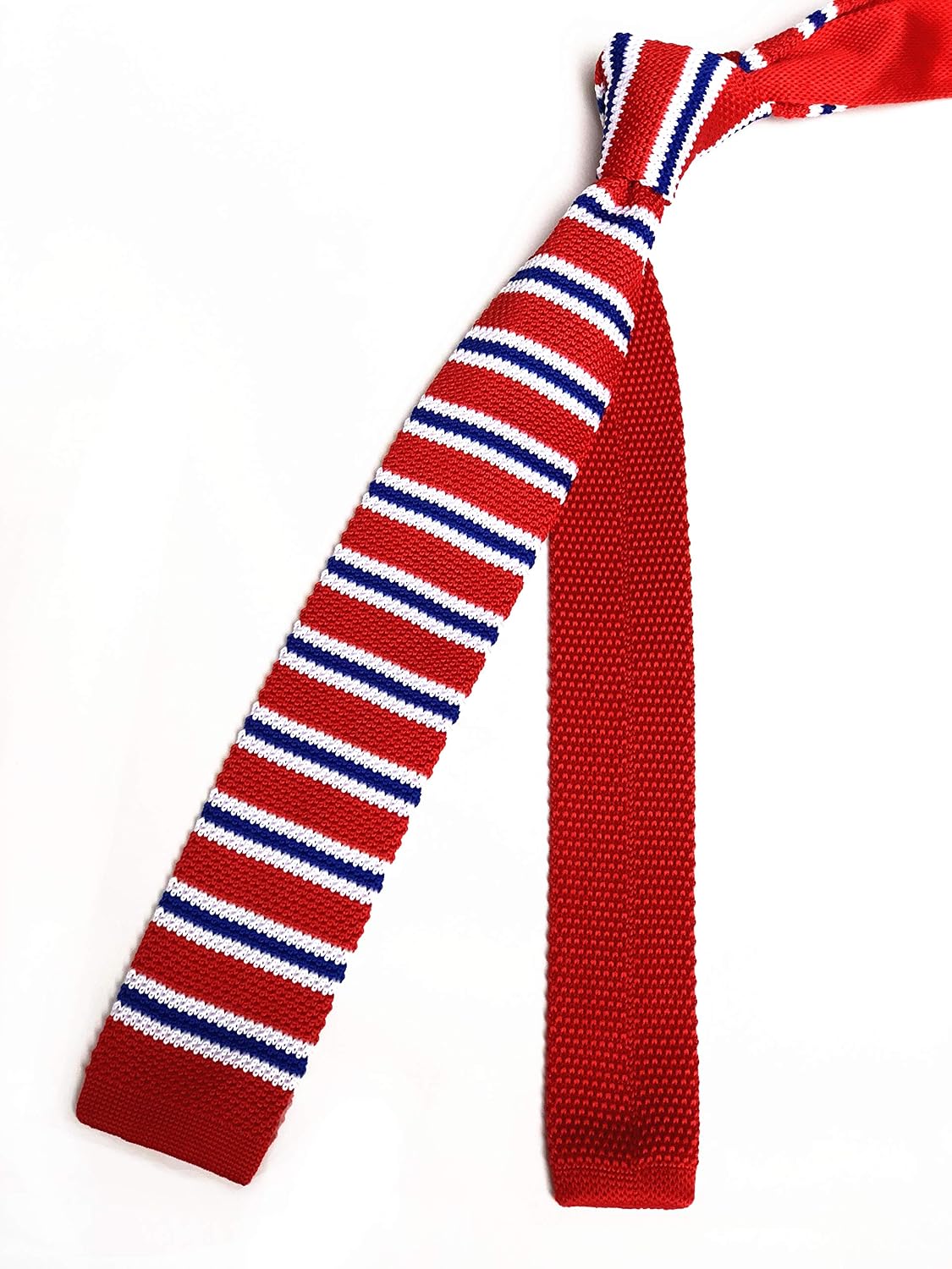 Knit Ties for Men Vintage Business Smart Casual 2" Skinny Stripe Knit Tie Striped Necktie - Various Patterned