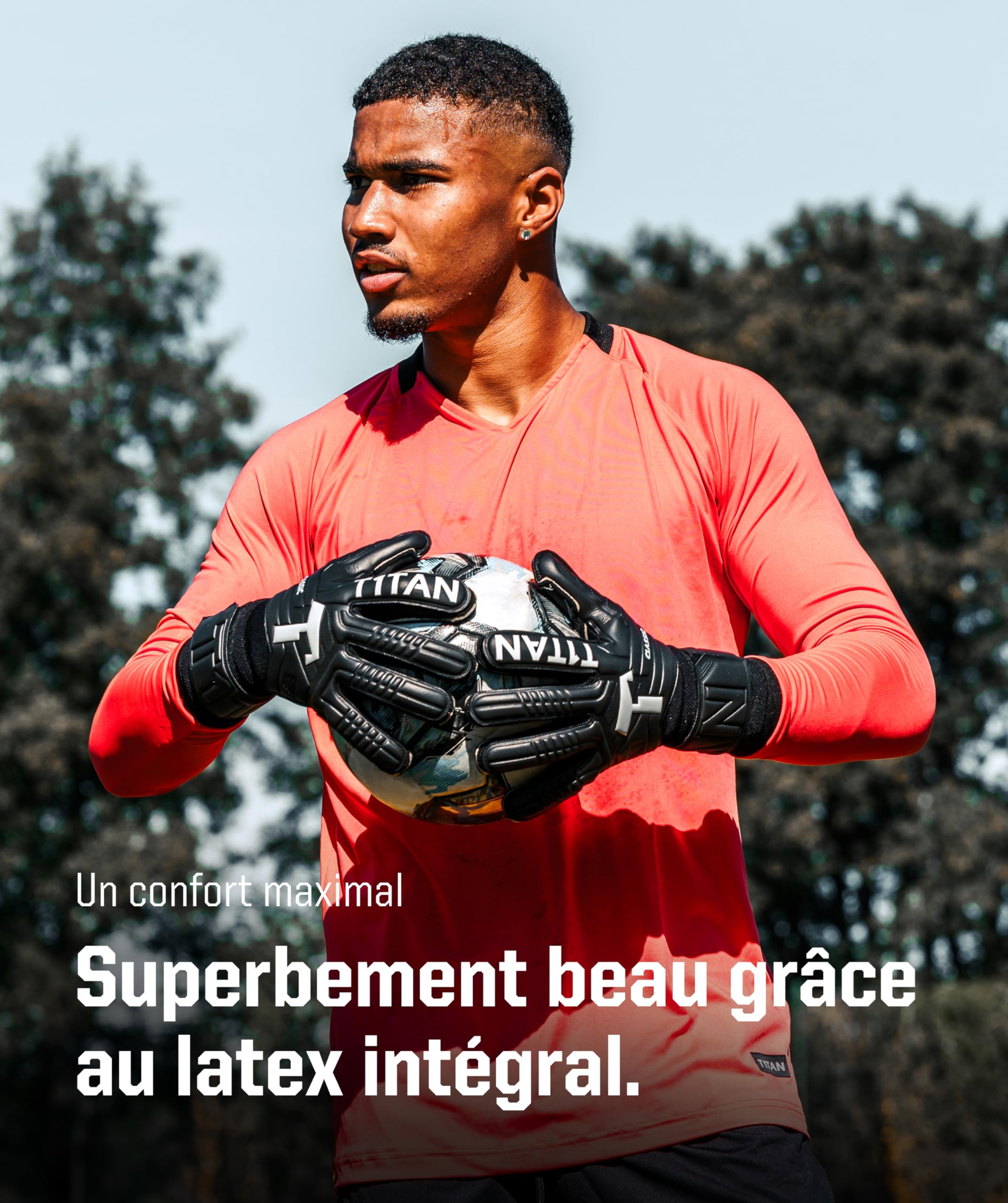 T1TAN Classic Black-Out Gants de Gardien d'entraînement pour Adultes, avec Protection des Doigts, Taille 6-11, Gardien de But de Football