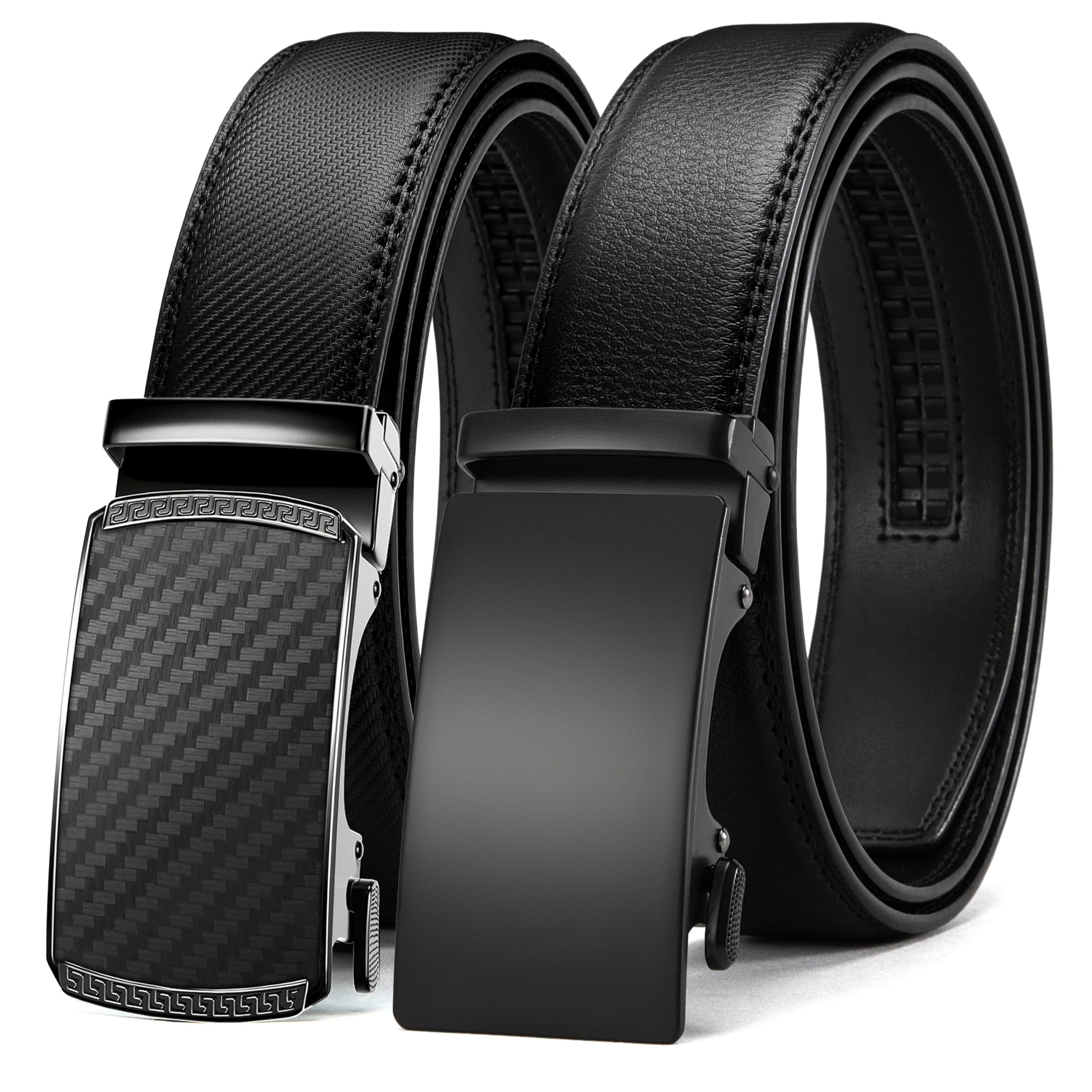CHAOREN Leather Ratchet Belt Men 2 Pack - Customizable Fit Effortless Style 35mm