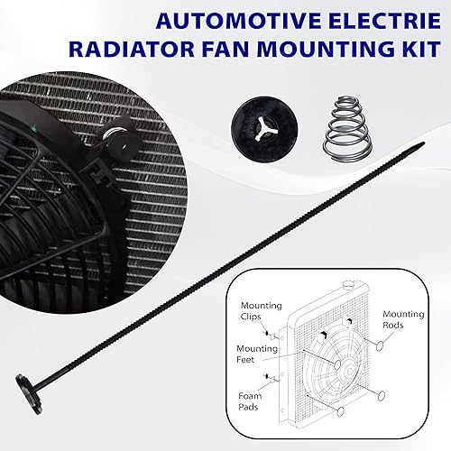 Miniatura 5 de Kit de montaje de ventilador automotriz, kit de montaje de clips de bridas para ventilador de radiador, soporte eléctrico para transmisión de