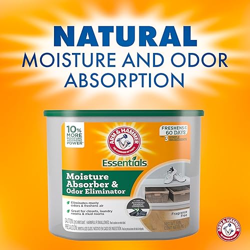 Miniatura 3 de Arm & Hammer Essentials - Bañera desechable absorbente de humedad y eliminador de olores, sin fragancia, 1 libra, paquete de 3, atrae y atrapa el