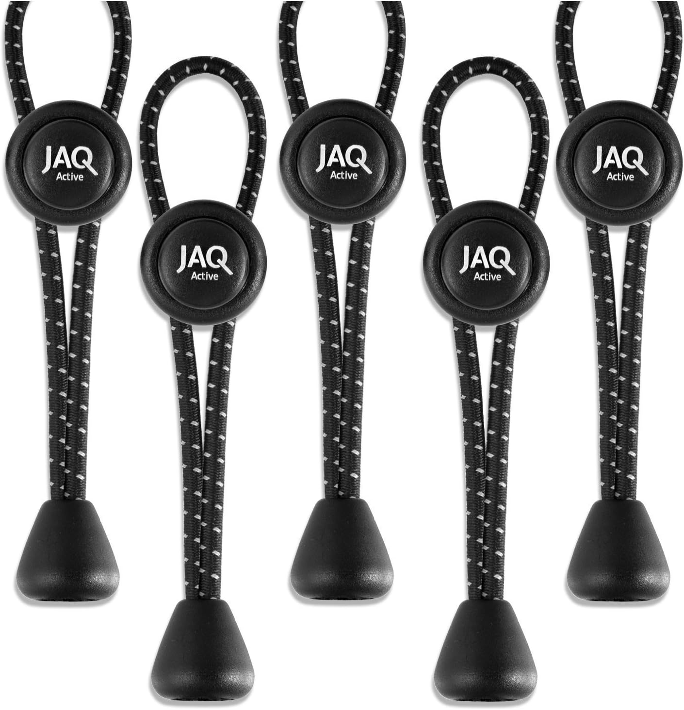 JAQActive No Tie Shoelaces Lock Laces for Trainers - with Reflective Threads