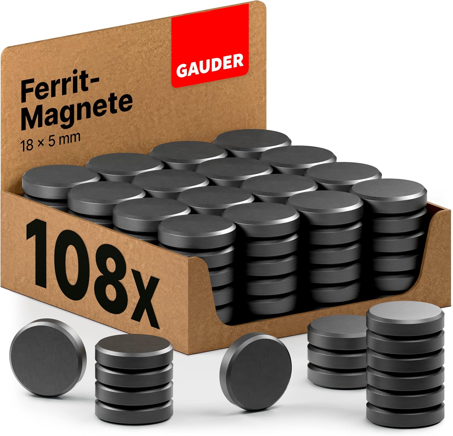GAUDER Magnets for Fridge, Whiteboard & More | Strong Magnets for Crafts | Small Magnets (100 + 8 Pieces)