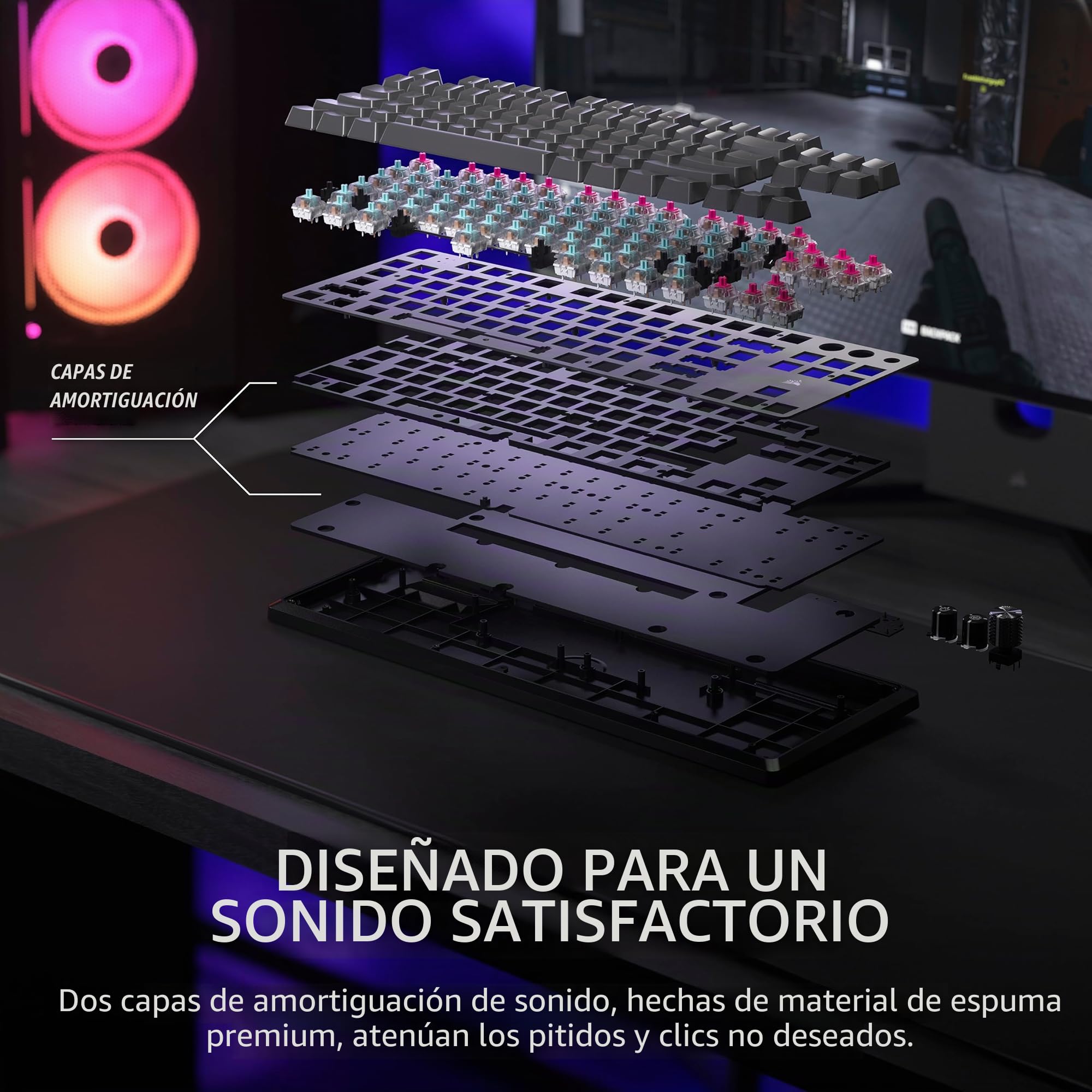 Corsair K70 Pro TKL RGB Magnético-Mecánico con Cable Teclado para Juegos – Interruptores Hiperimpulsores Corsair MGX prelubricados – Activador Hall-Effect-Rapid – Hyper-Polling de 8000 Hz – QWERTY NA