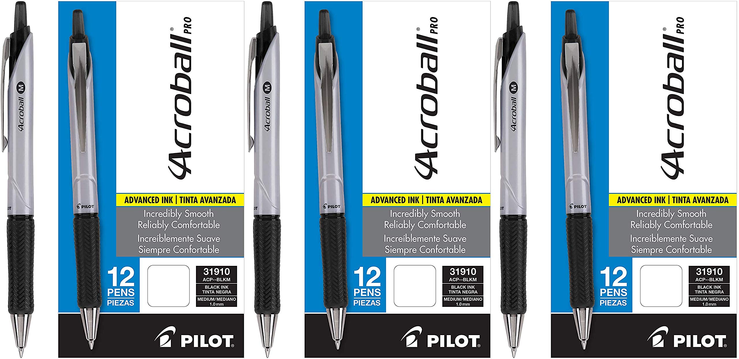 Acroball+Pro+Ball+Point+Retractable+Pen%2c+Black+Ink%2c+1mm%2c+Dozen
