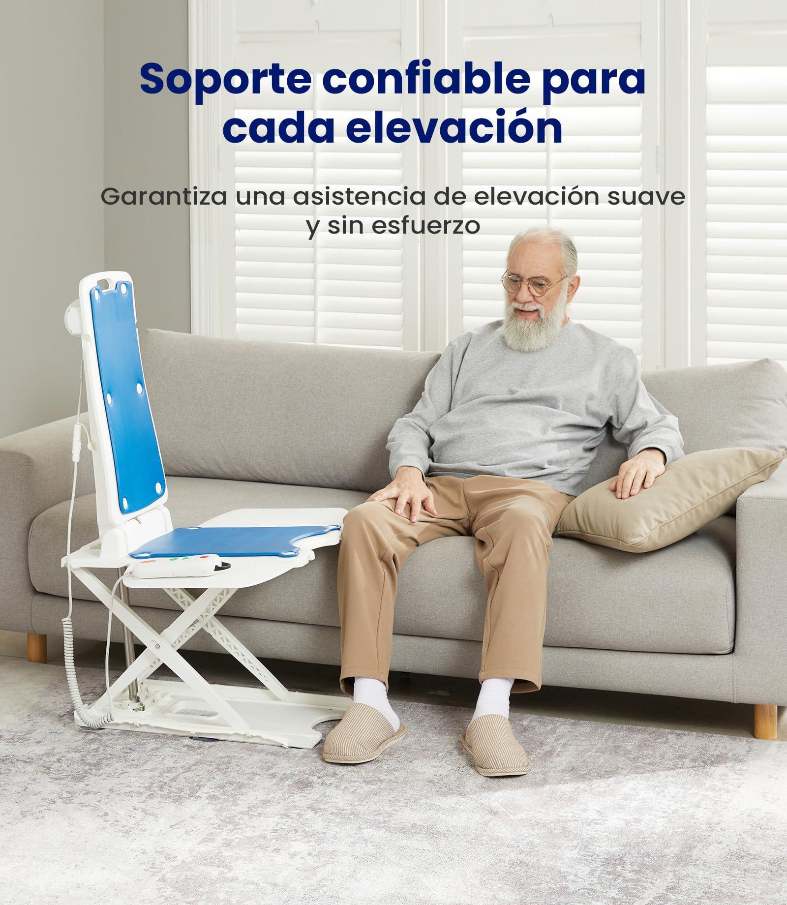 VOCIC Asientos de elevación eléctricos – Silla elevadora Multifuncional, Ajustable hasta 48 cm, Ayuda para levantarse del Suelo, Soporte hasta 136 kg, Ideal para Personas Mayores