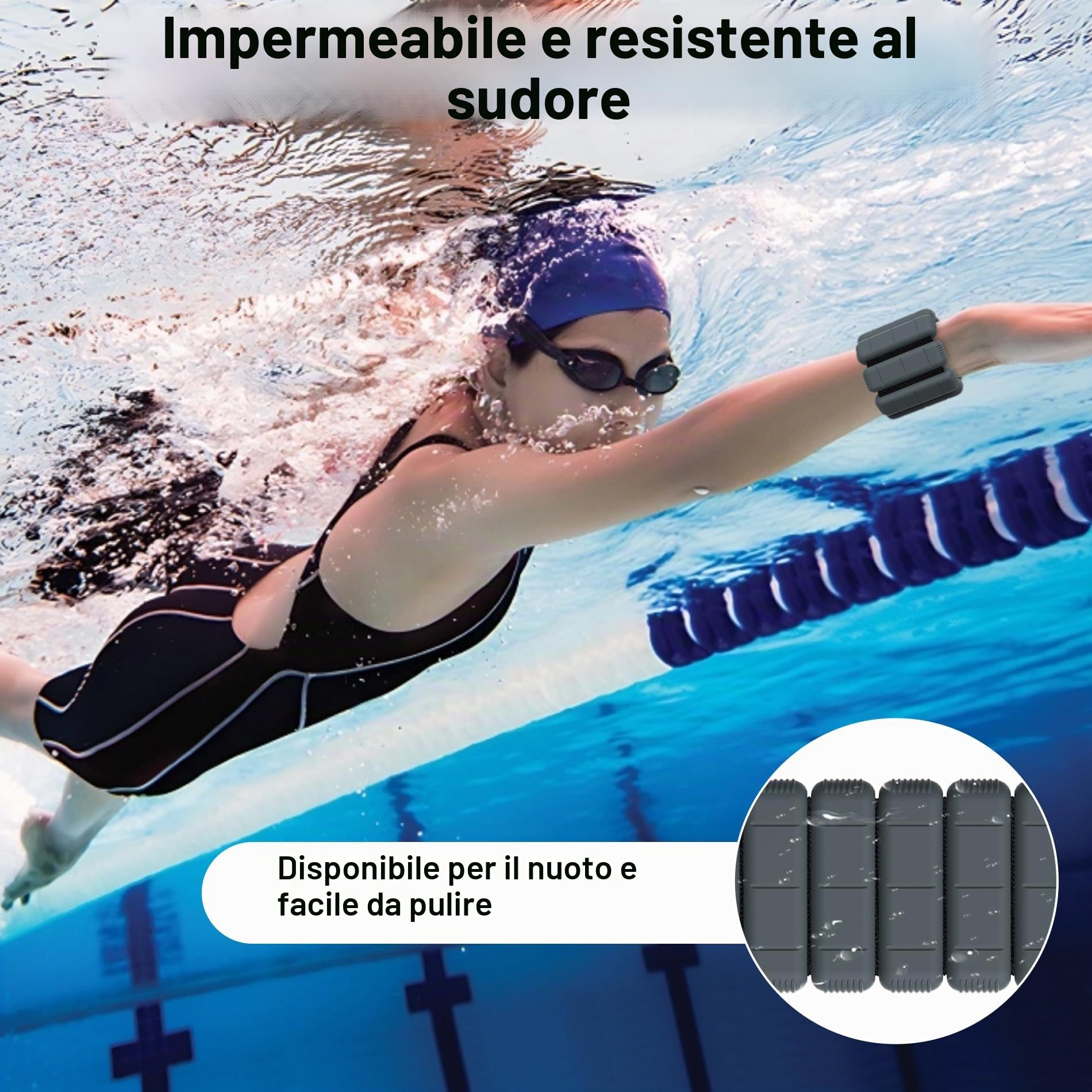 TOPESCT pesi per polsi e cavigliere indossabili set di 2 (0,5 kg/0,9 kg ciascuno),braccialetti regolabili con pesi per allenamento di forza,camminata,corsa,pilates,jogging,yoga