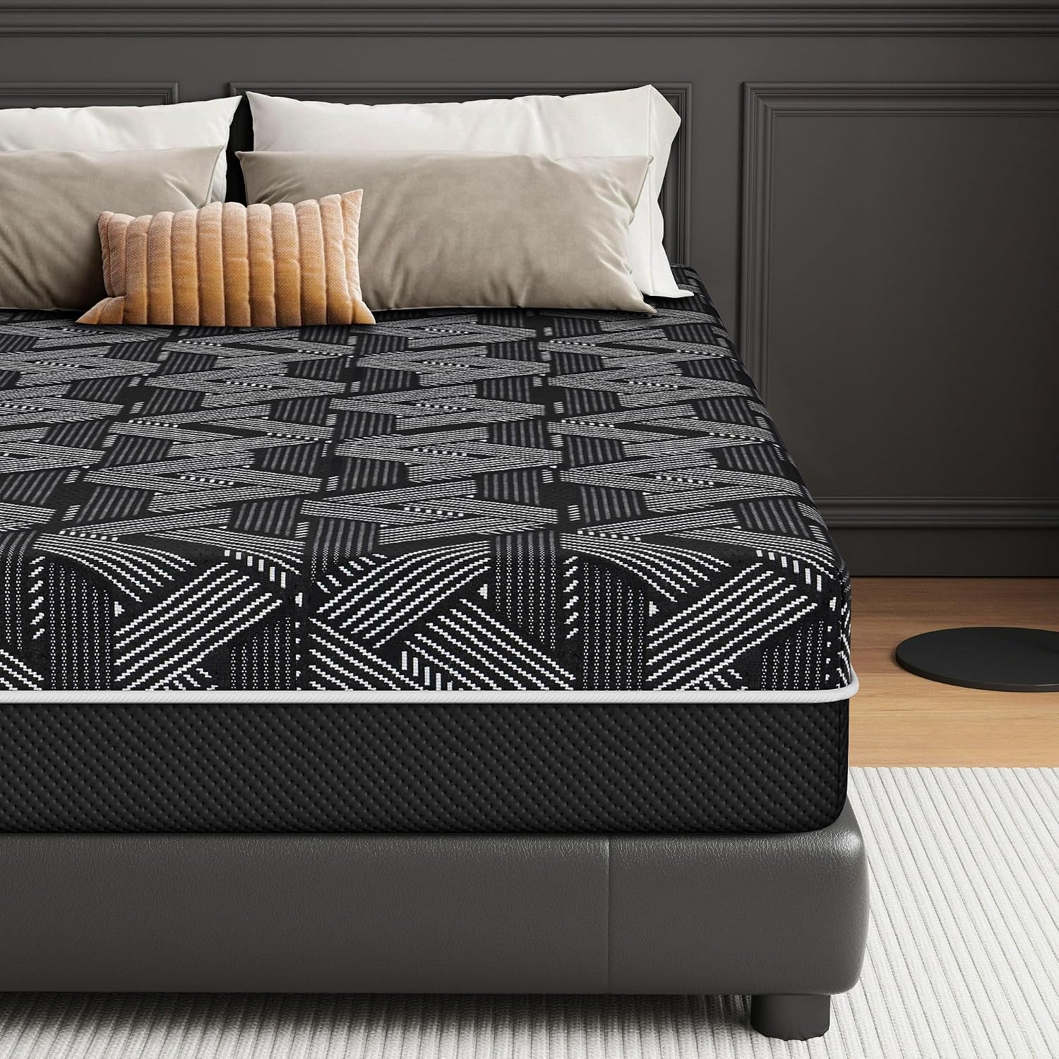 Premium Twin Mattress, 6 Inch Luxury Twin Memory Foam Mattress in a Box for Pressure Relief & Cool Comfort Sleep, with Spine Support for Kids, CertiPUR-US, Medium Firm, Black (Twin, 6 Inch)