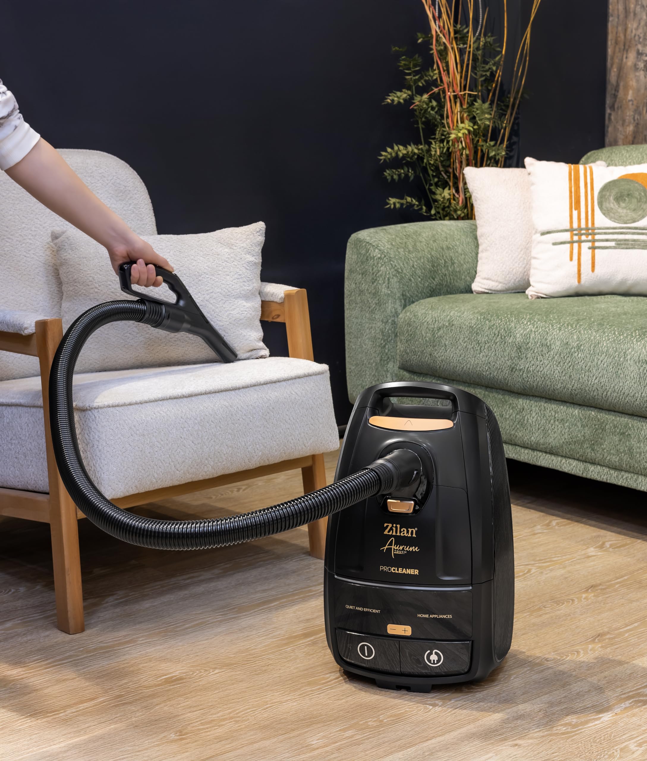 Zilan Aspirateur Traîneau 2400 W, Noir et Or
