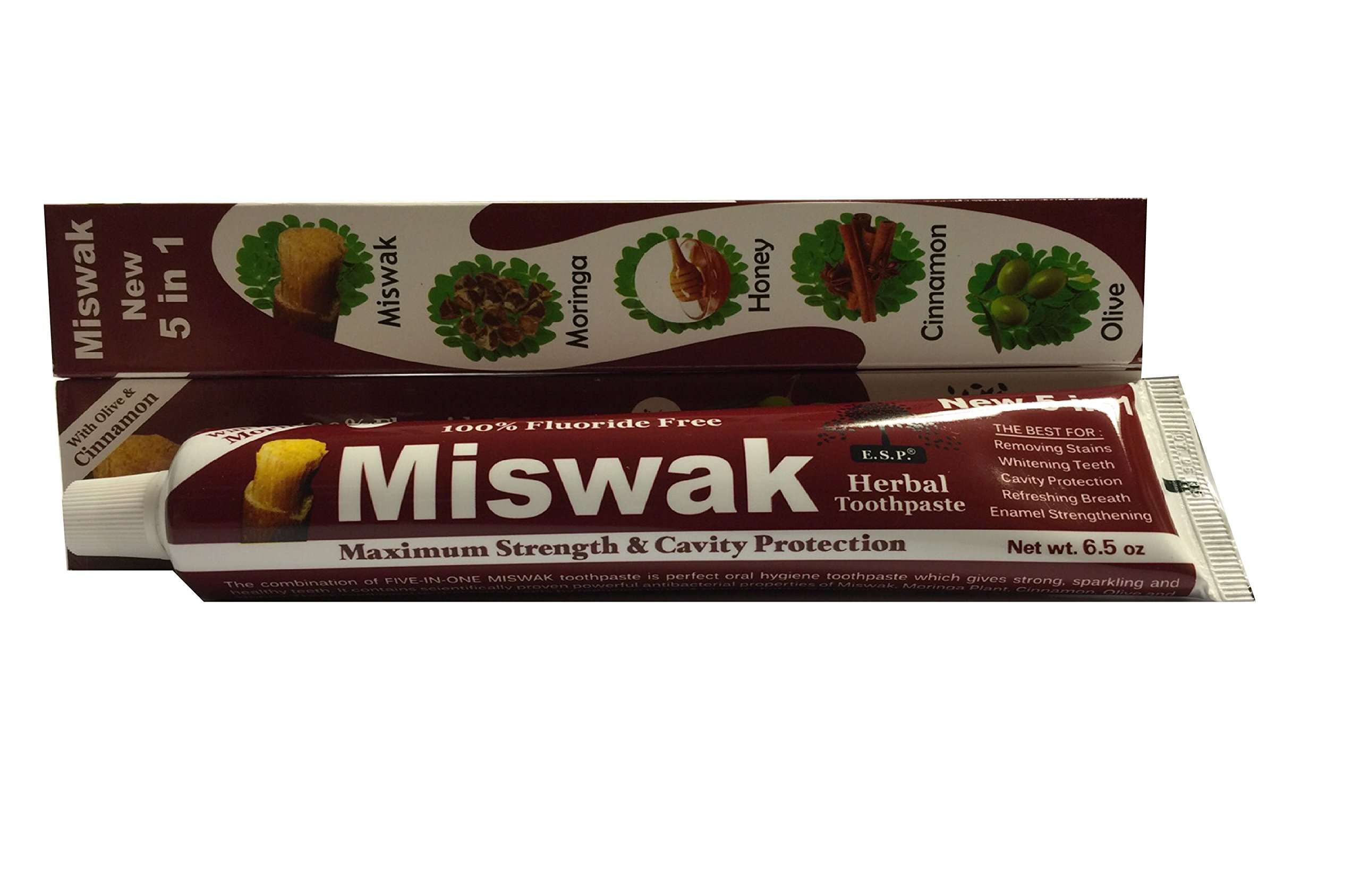 New 5 in 1 ORGANIC Miswak vegetable based essential toothpaste/Sold and shipped by Sheriffson