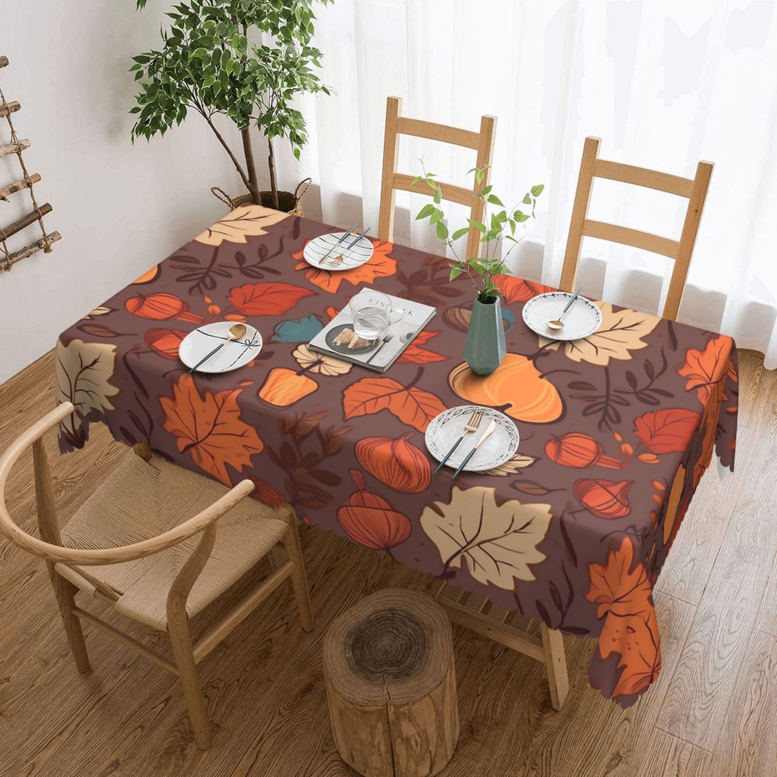 Nappe imprimée d'automne rectangulaire 137 x 183 cm imperméable pour restaurant