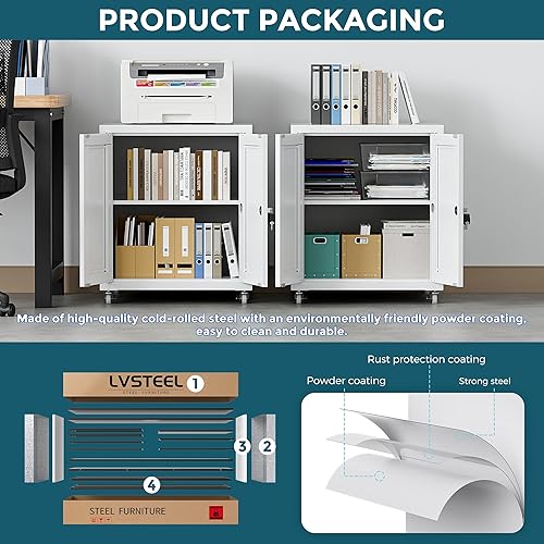 Miniatura 6 de Soportes para impresora doméstica (blanco, 23.6 x 23.6 x 27.6 pulgadas)