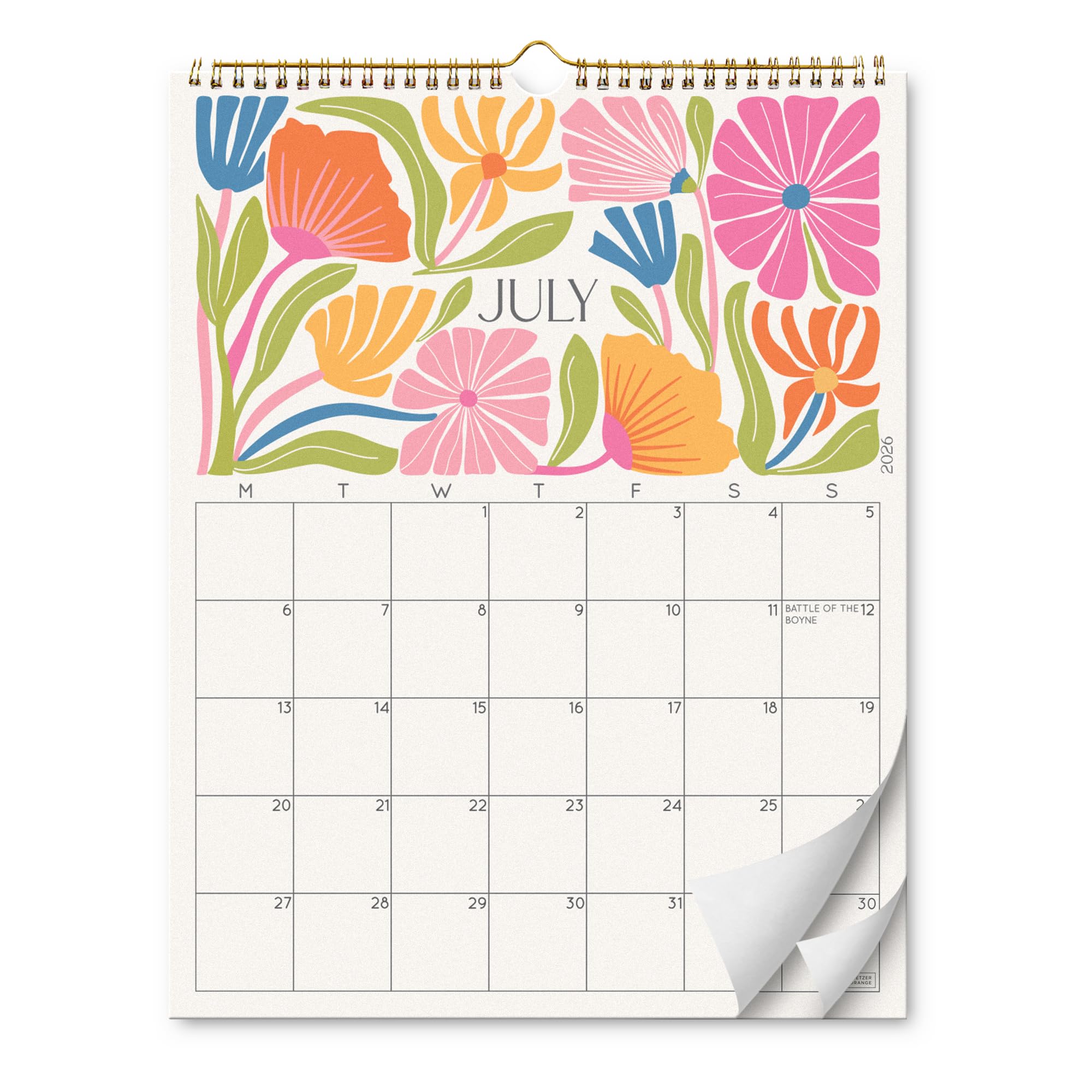 S&O Desert Garden Wall Calendar from July 2026-December 2027 - Tear-Off Monthly Calendar - 18 Month Academic Wall Planner - Hanging Organizer to Track Anniversaries & Appointments - 13.5"x10.5”in
