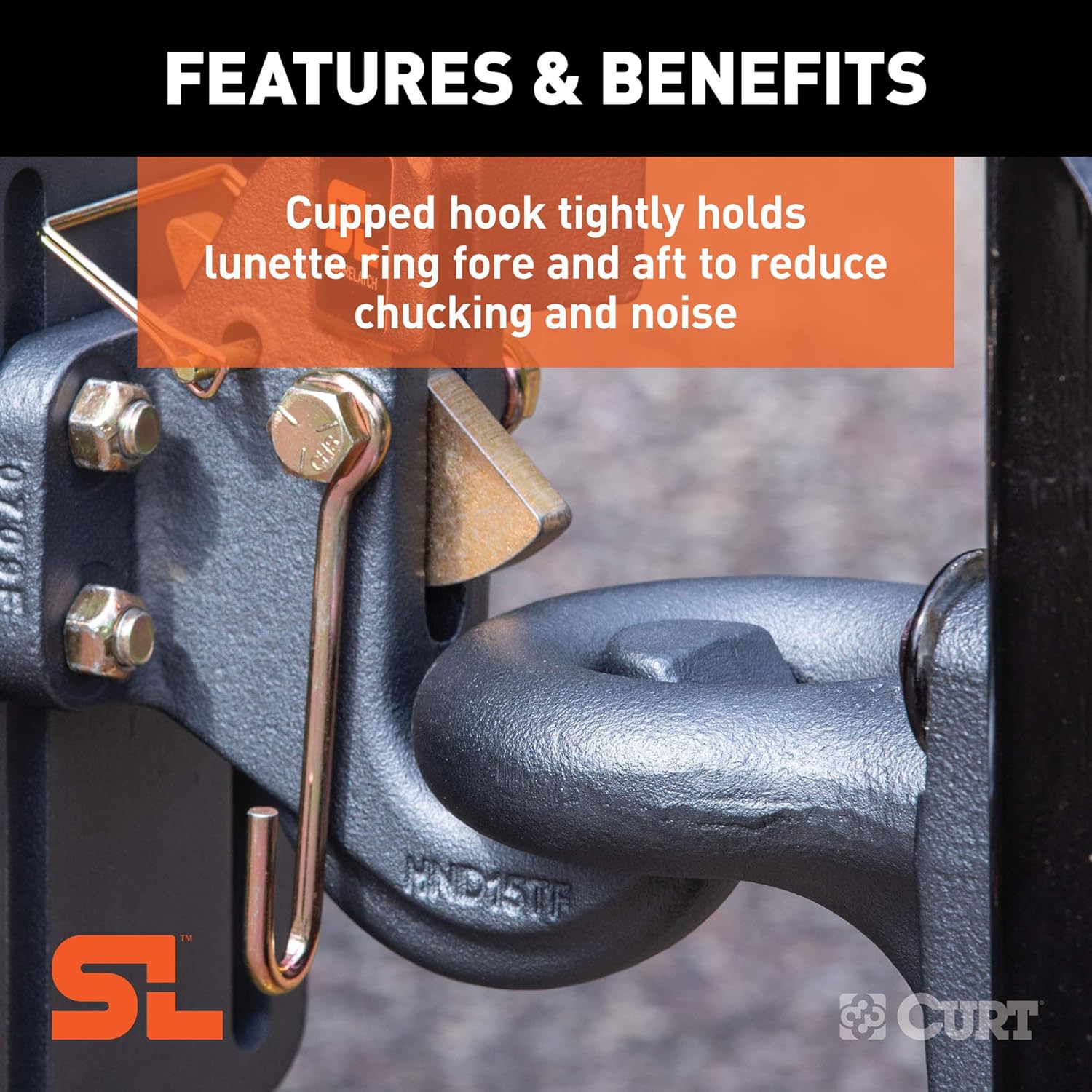 Free Shipping Over $50 CURT 48505 SecureLatch Pintle Hook, 30,000 Pounds, Mount Required