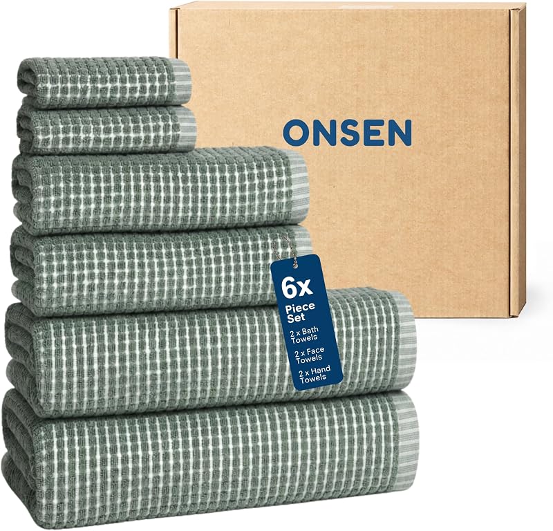 Conjunto de Toalhas de Algodão Terry ONSEN Spruce com 6 Peças