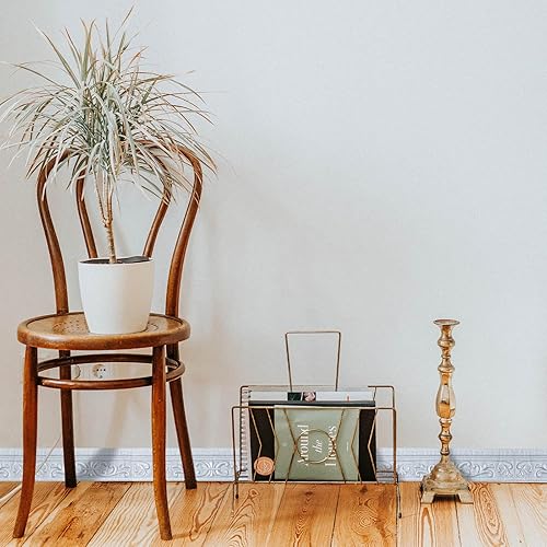 Miniatura 9 de WAPANE Borde de pared 3D autoadhesivo de 180 x 3.1 pulgadas, patrón de moldura para despegar y pegar, base de pared flexible, líneas de pared de