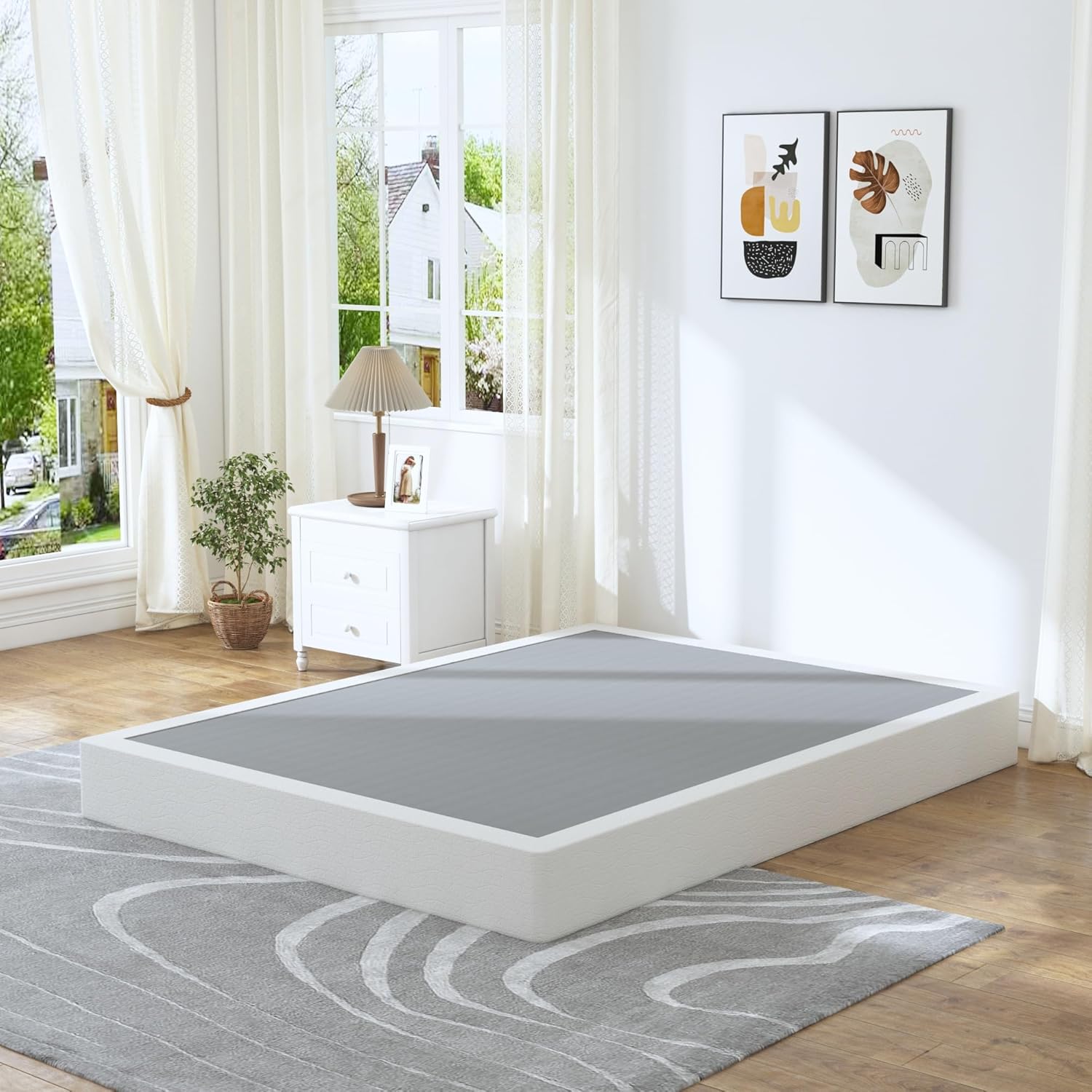 King Box Spring - 7 Inch High Profile Box Spring for King Bed, Sturdy Metal Frame Mattress Foundation, Easy Assembly, Quiet & Noise-Free 7 Inch King