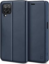 BEZ® Coque pour Samsung A12, Etui pour Samsung Galaxy A12, Housse en Cuir Premium Flip Case Portefeuille, à Rabat avec Porte-Cartes de Crédit, Fermeture Magnétique, Bleu Marine