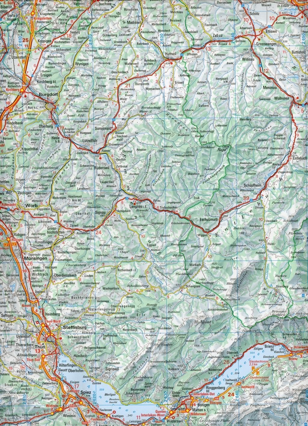 6009 CARTE NATIONALE SUISSE N 5 2026/2027: Carte routiere Suisse Carta stradale Svizzera. Charta stradale Svizra. Road Map Switzerland