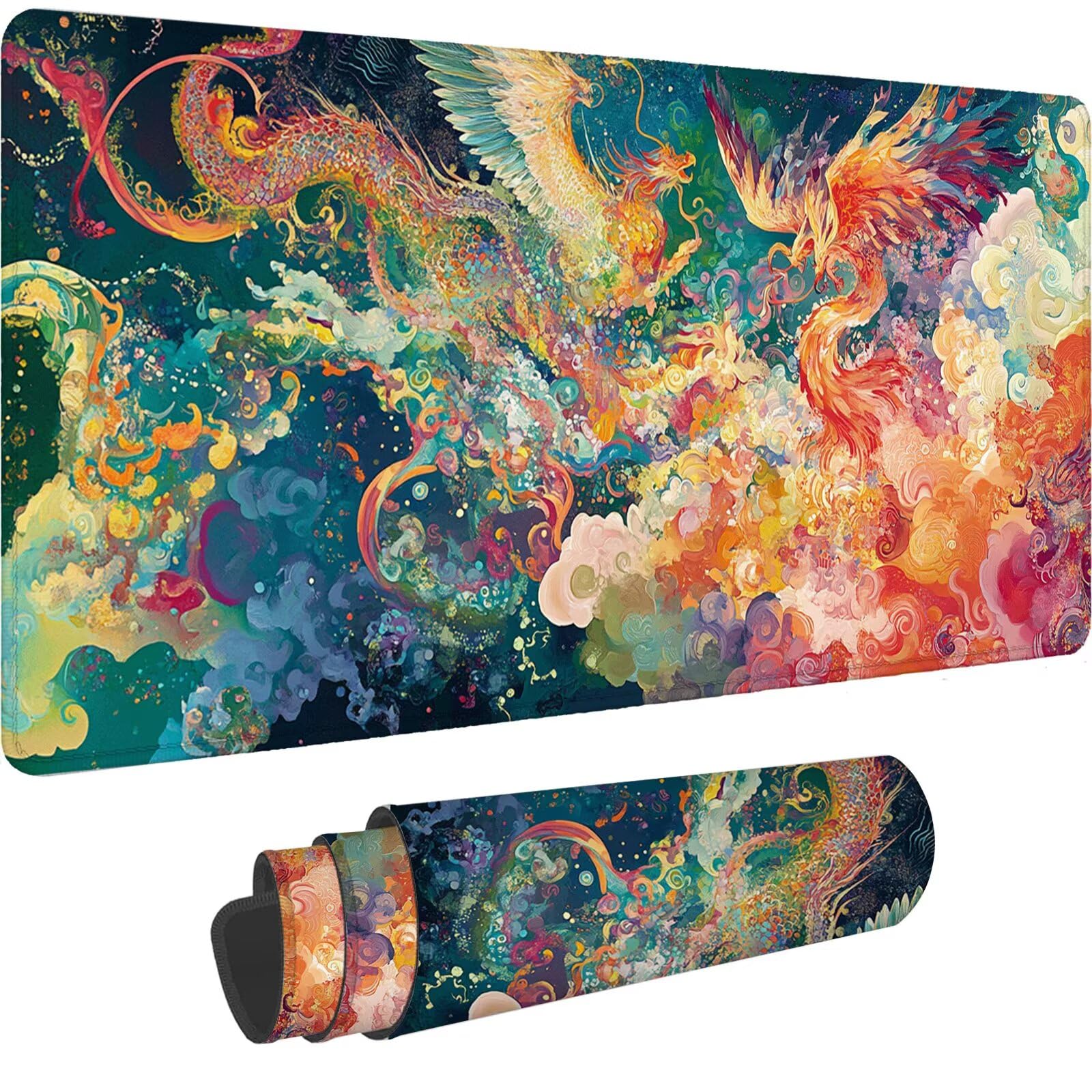 Kolorowa podkładka pod mysz, 2025, gamingowa podkładka pod mysz XXL, 1200 x 600 mm, podkładka na biurko, krajobraz, wodoodporna, antypoślizgowa podkładka pod mysz, poprawia precyzję i prędkość, mata