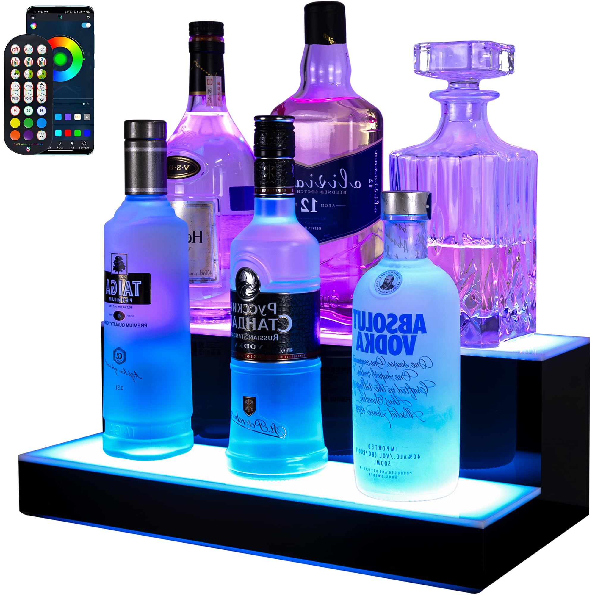 RGBIC LED Liquor Bottle Shelf - Bright Bottom Glow -1