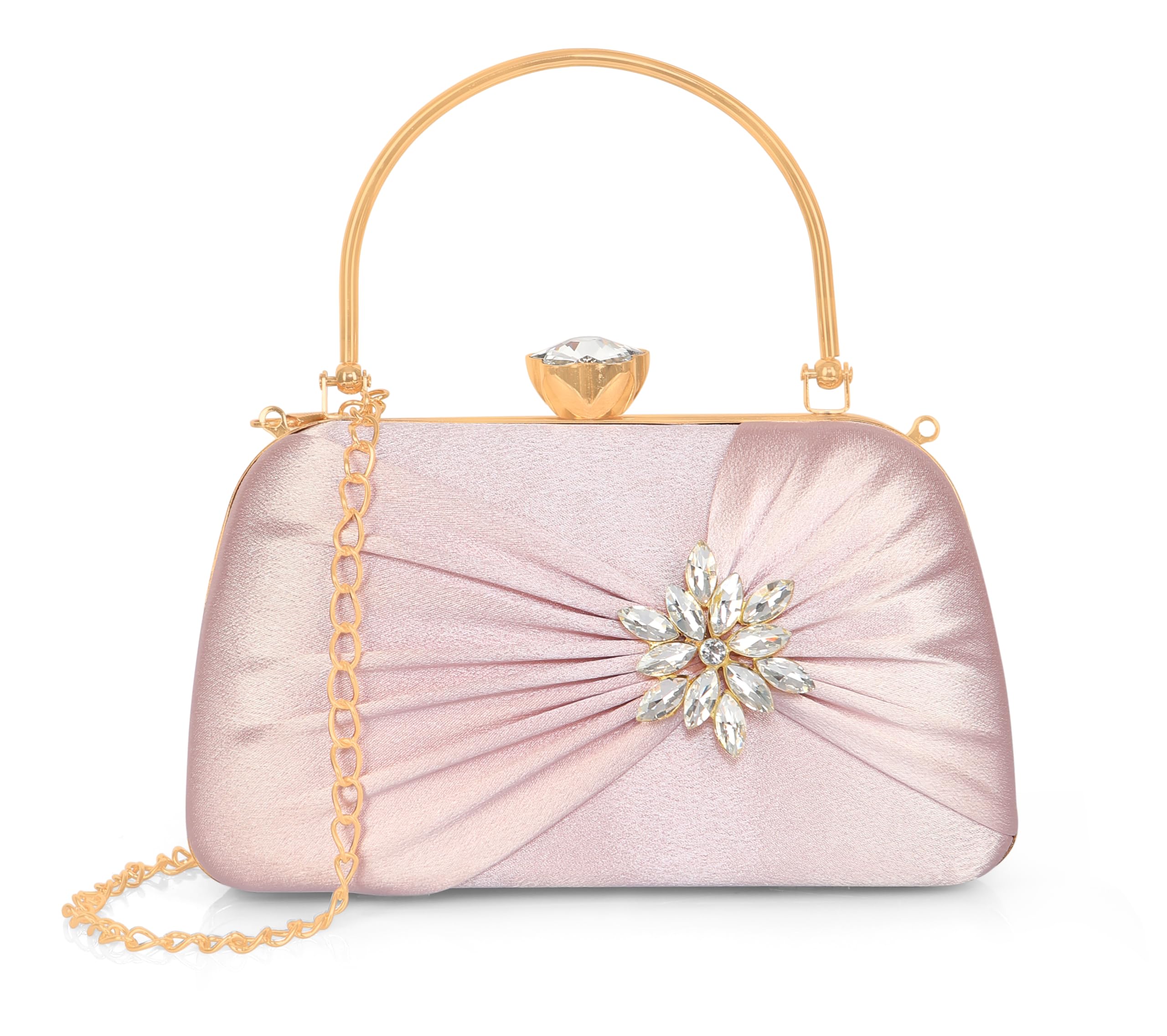 misha Elegance Diamond Satin Clutch-picture-29